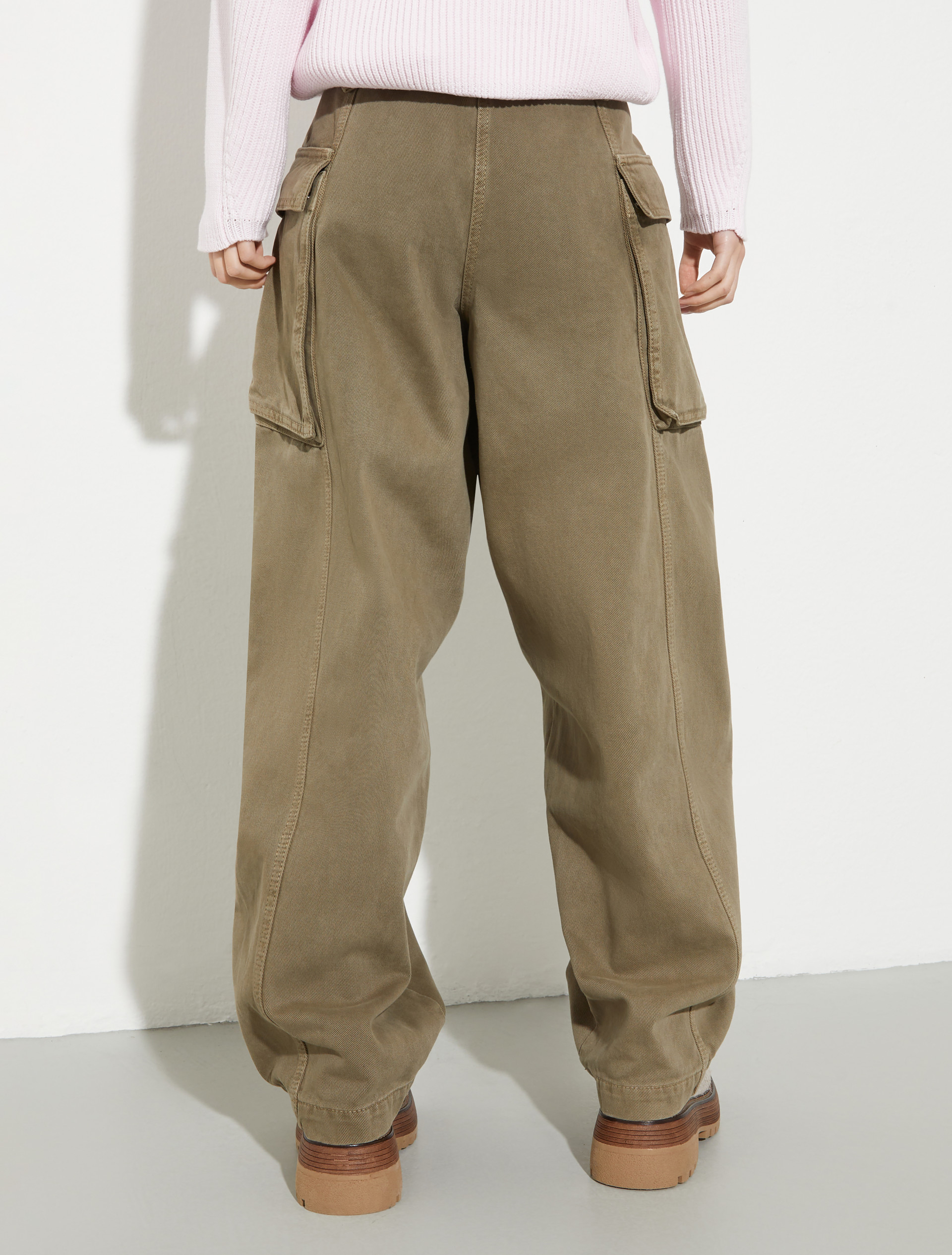 Barrel-leg cargo trousers - KAKI - MAX&Co. - 2
