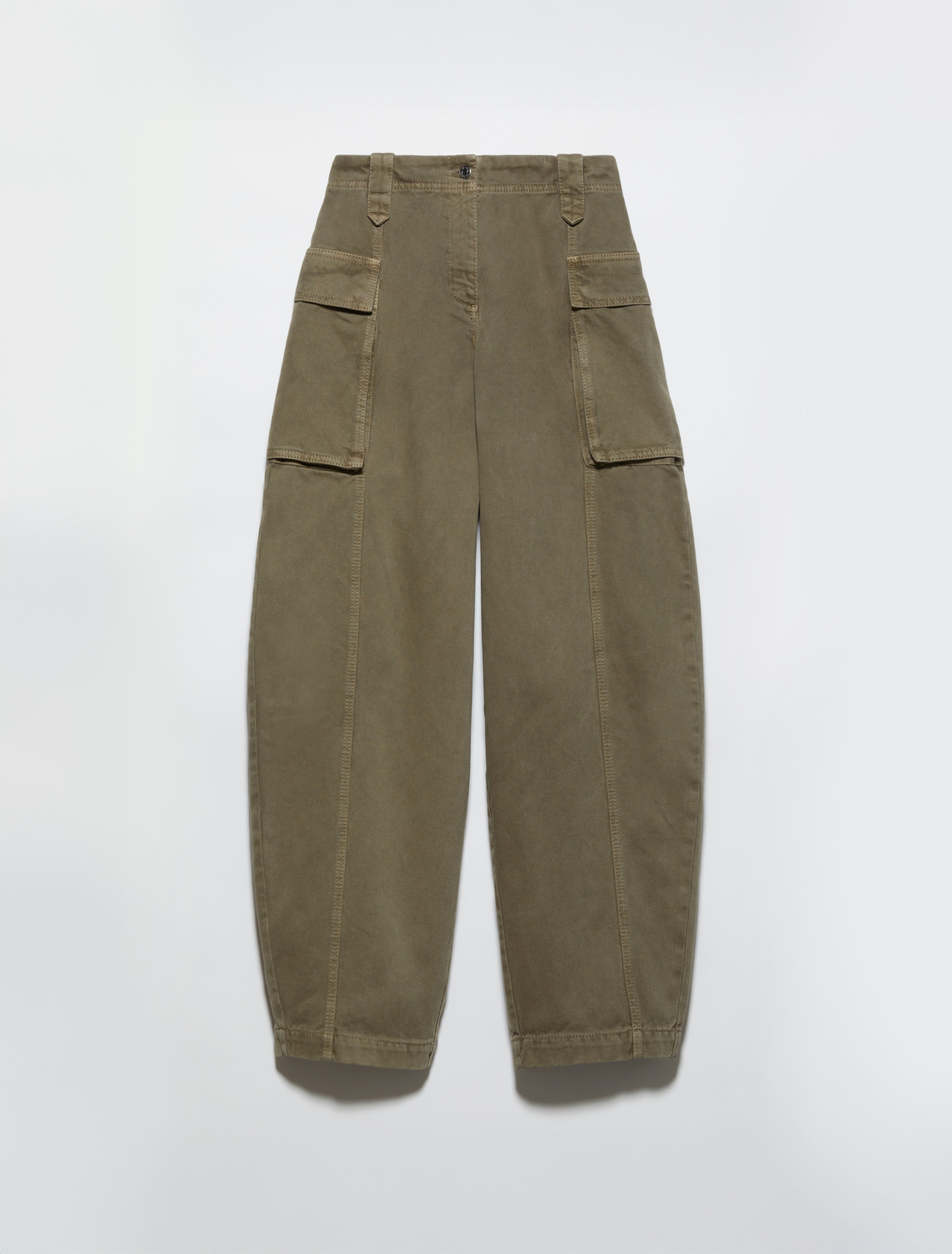 Barrel-leg cargo trousers - KAKI - MAX&Co. - 5