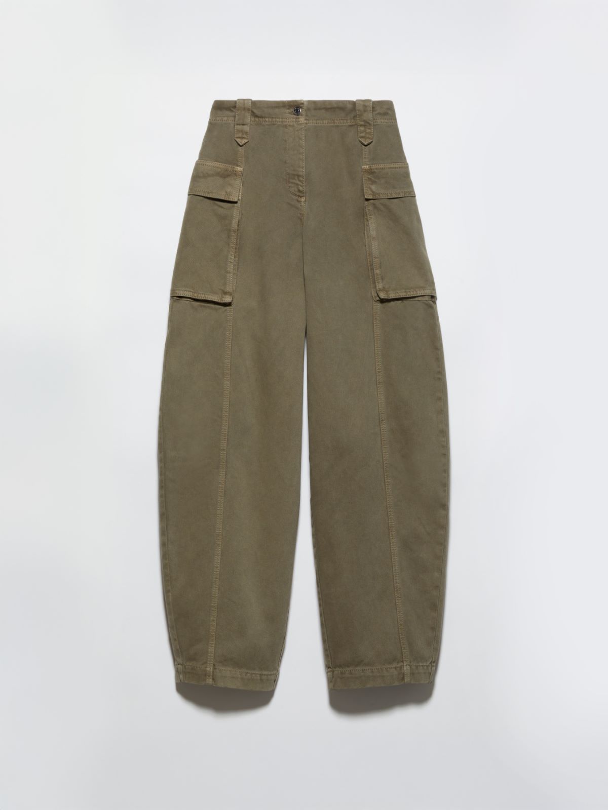 Barrel-leg cargo trousers - KAKI - MAX&Co. - 5