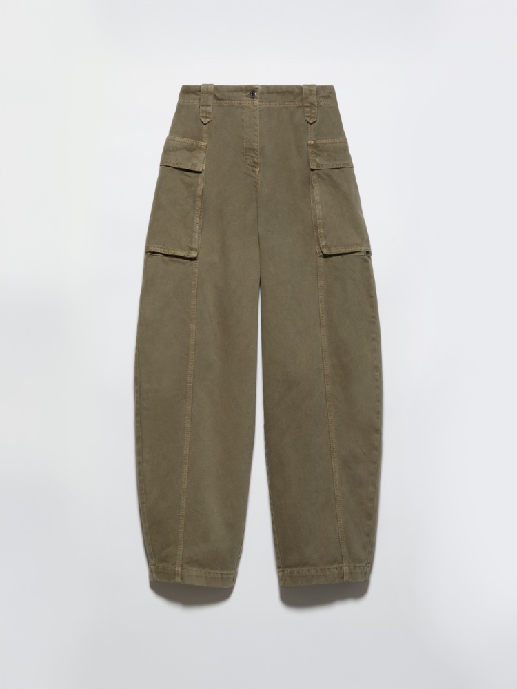 Barrel-leg cargo trousers - KAKI - MAX&Co.