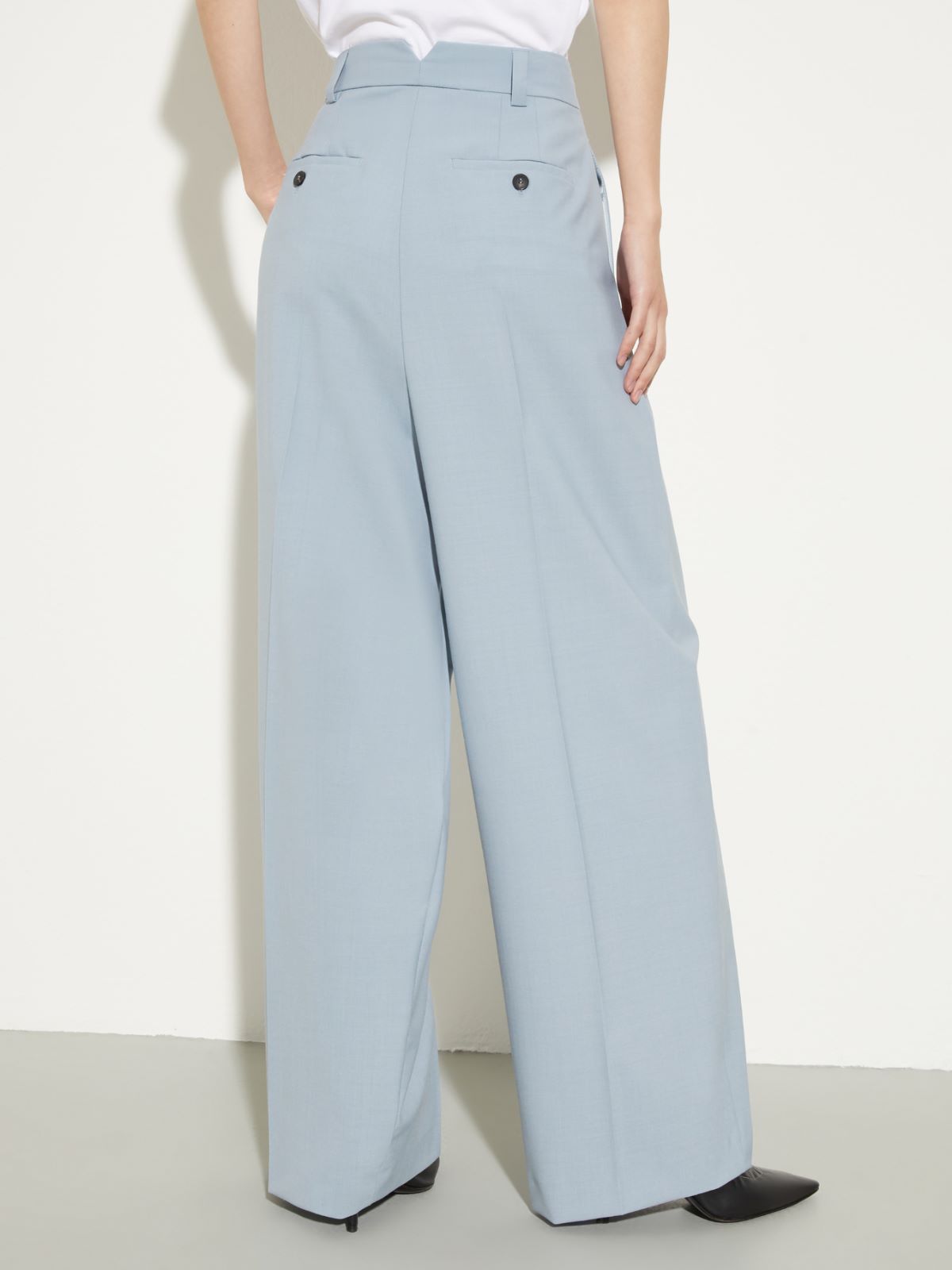 Wide-leg wool-blend trousers, light blue | MAX&Co. Wide-leg wool-blend trousers - LIGHT BLUE - MAX&Co. - 2
