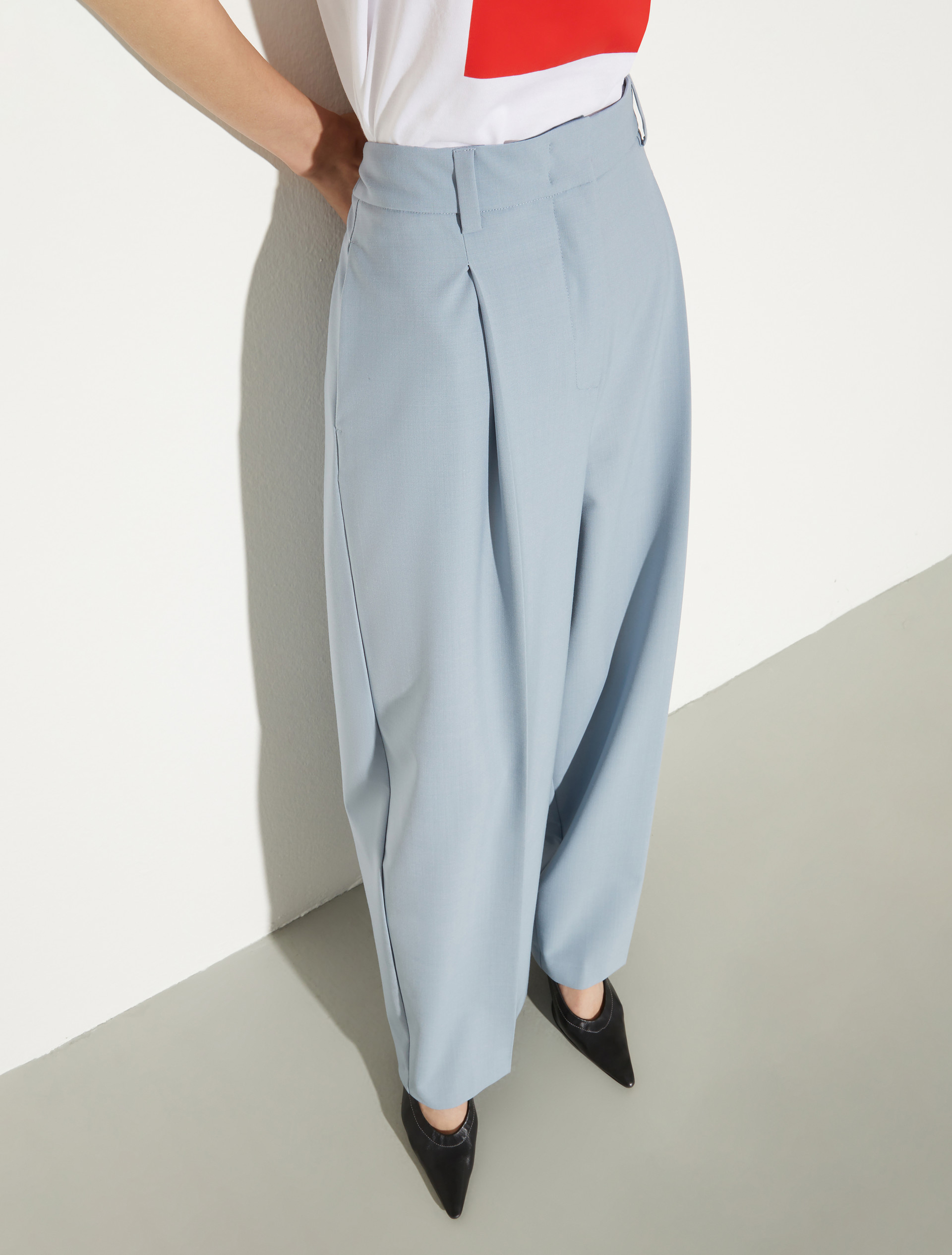 Wide-leg wool-blend trousers, light blue | MAX&Co. Wide-leg wool-blend trousers - LIGHT BLUE - MAX&Co. - 3