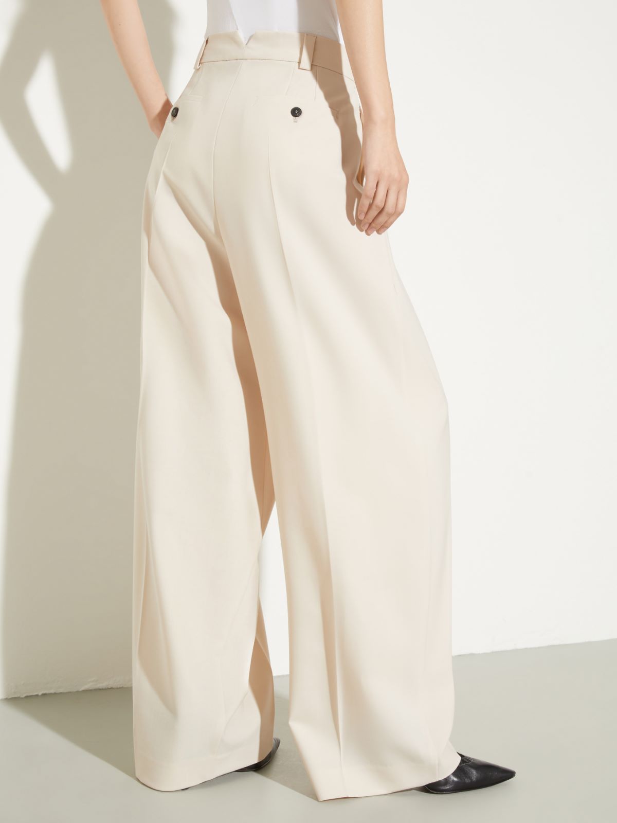 Wide-leg wool-blend trousers - BEIGE - MAX&Co. - 2