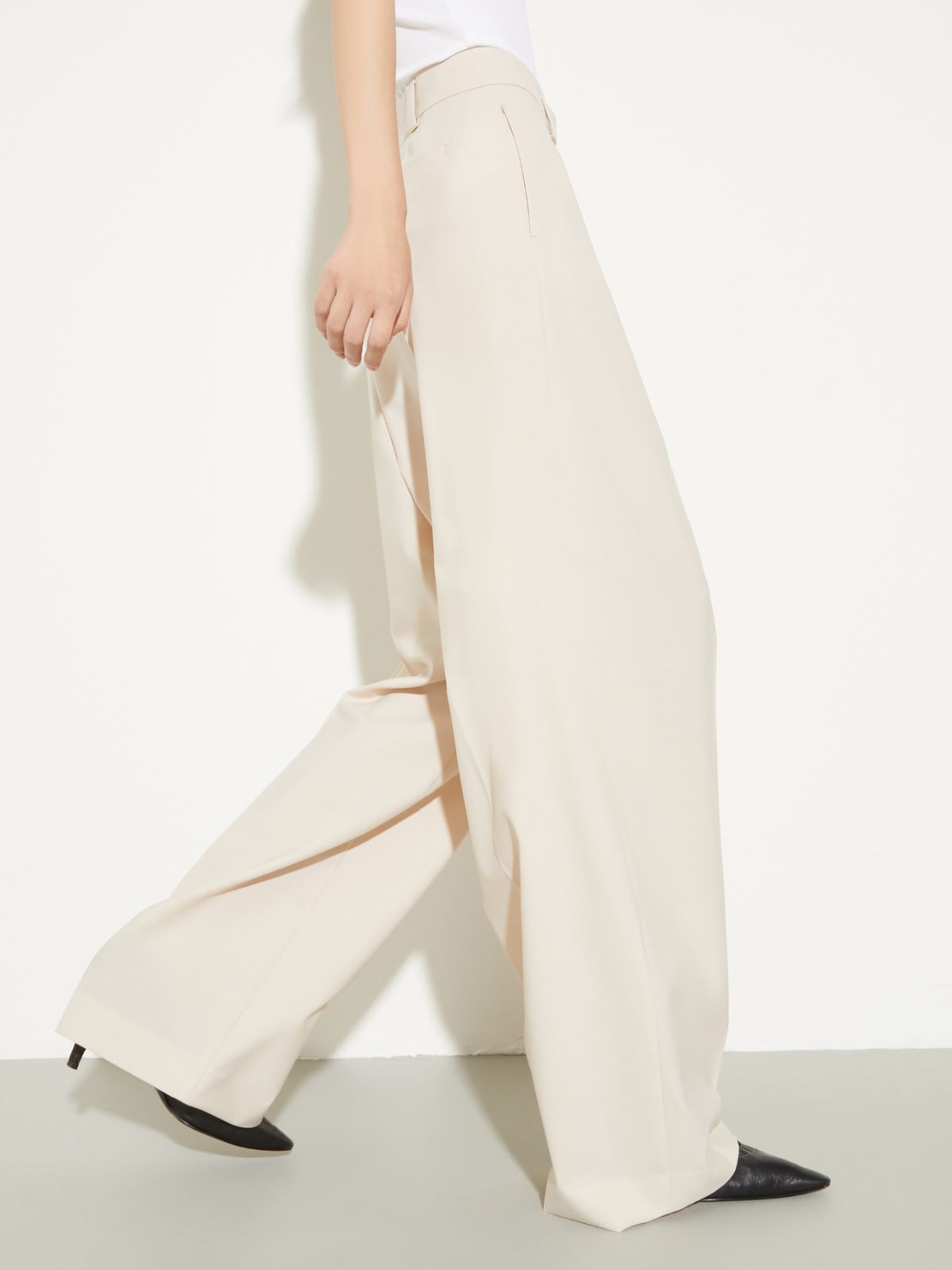 Wide-leg wool-blend trousers - BEIGE - MAX&Co. - 3