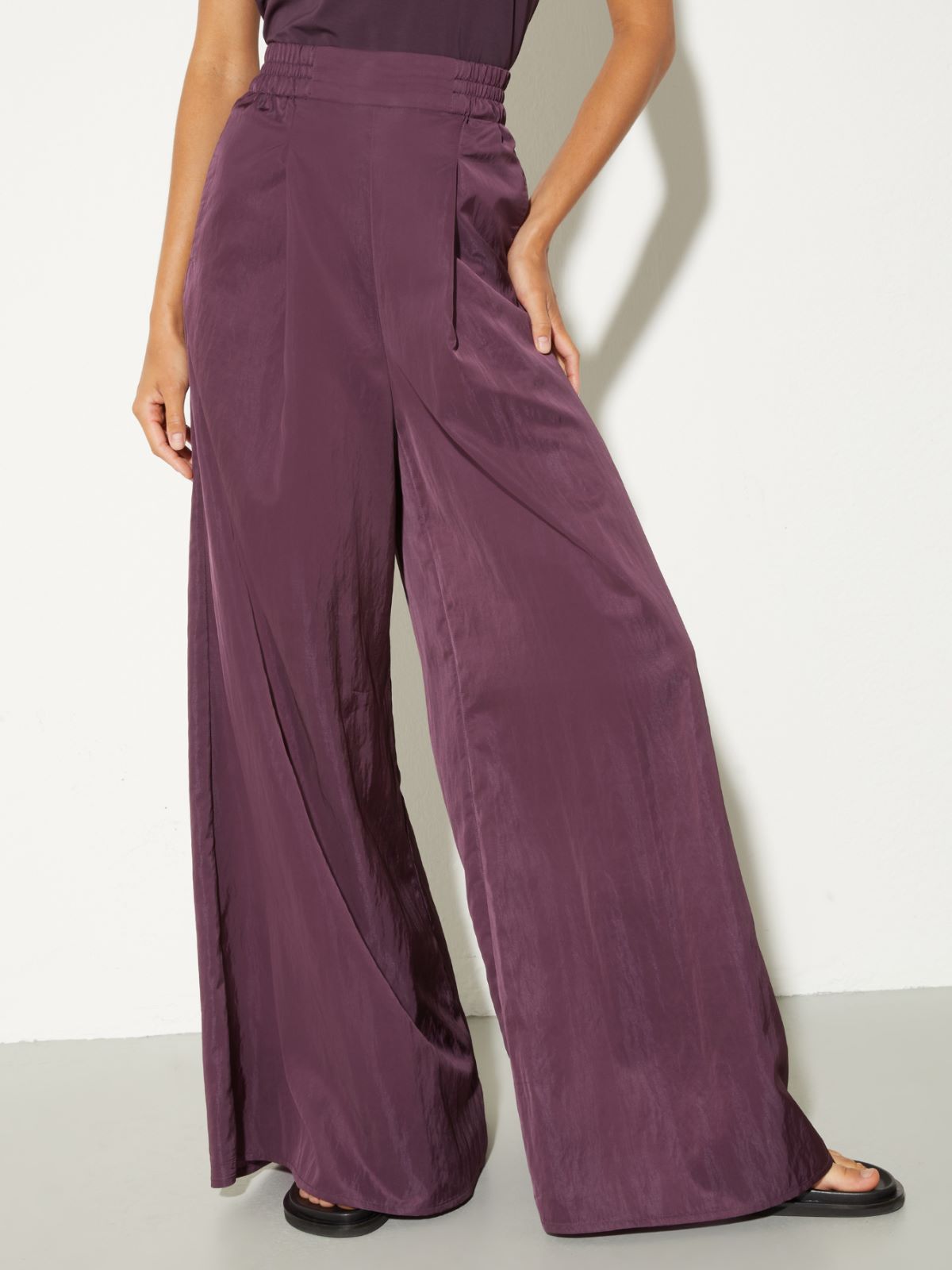 Fallschirmhose mit weitem Bein - DUNKEL VIOLETT - MAX&Co.