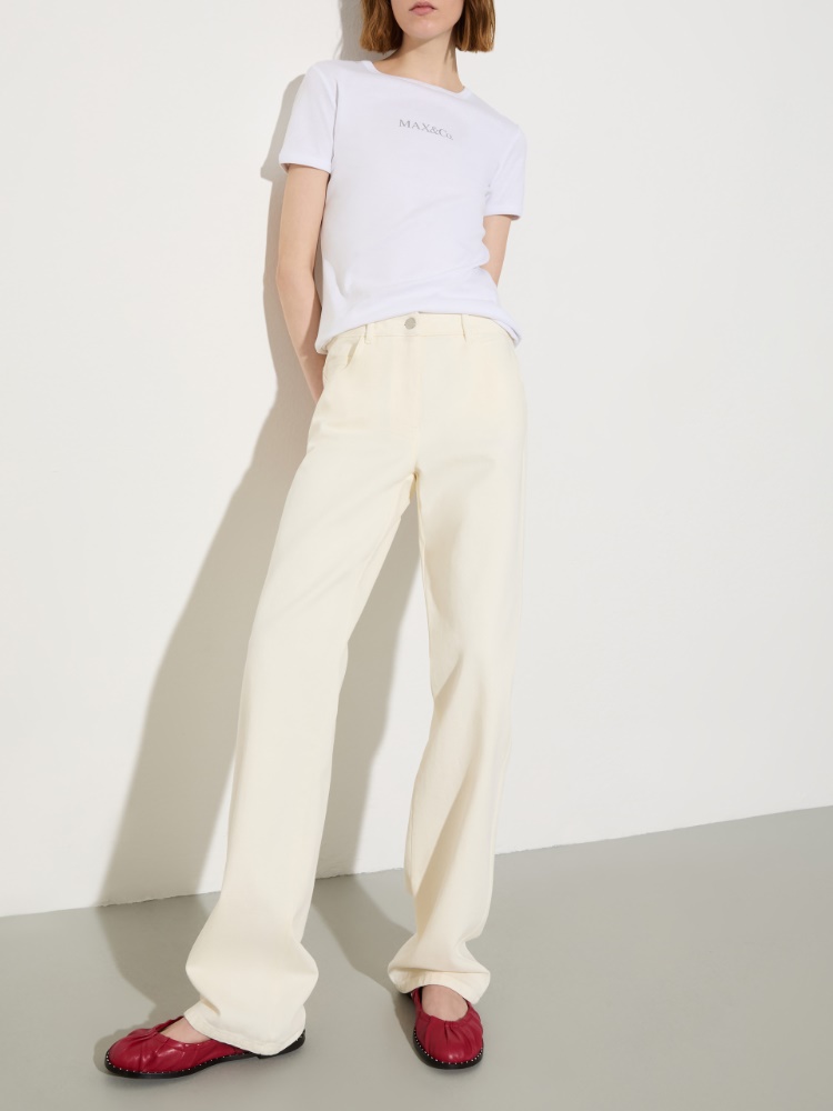 Straight-leg cotton-drill trousers - MAX&Co.