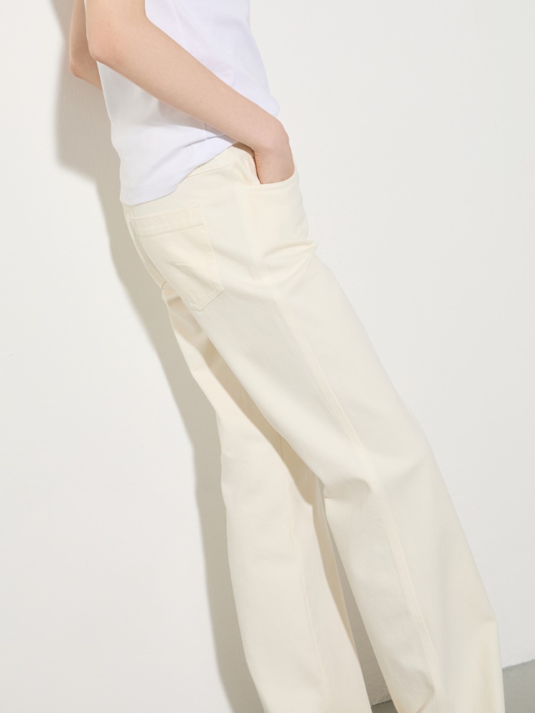 Straight-leg cotton-drill trousers - MAX&Co. - 4