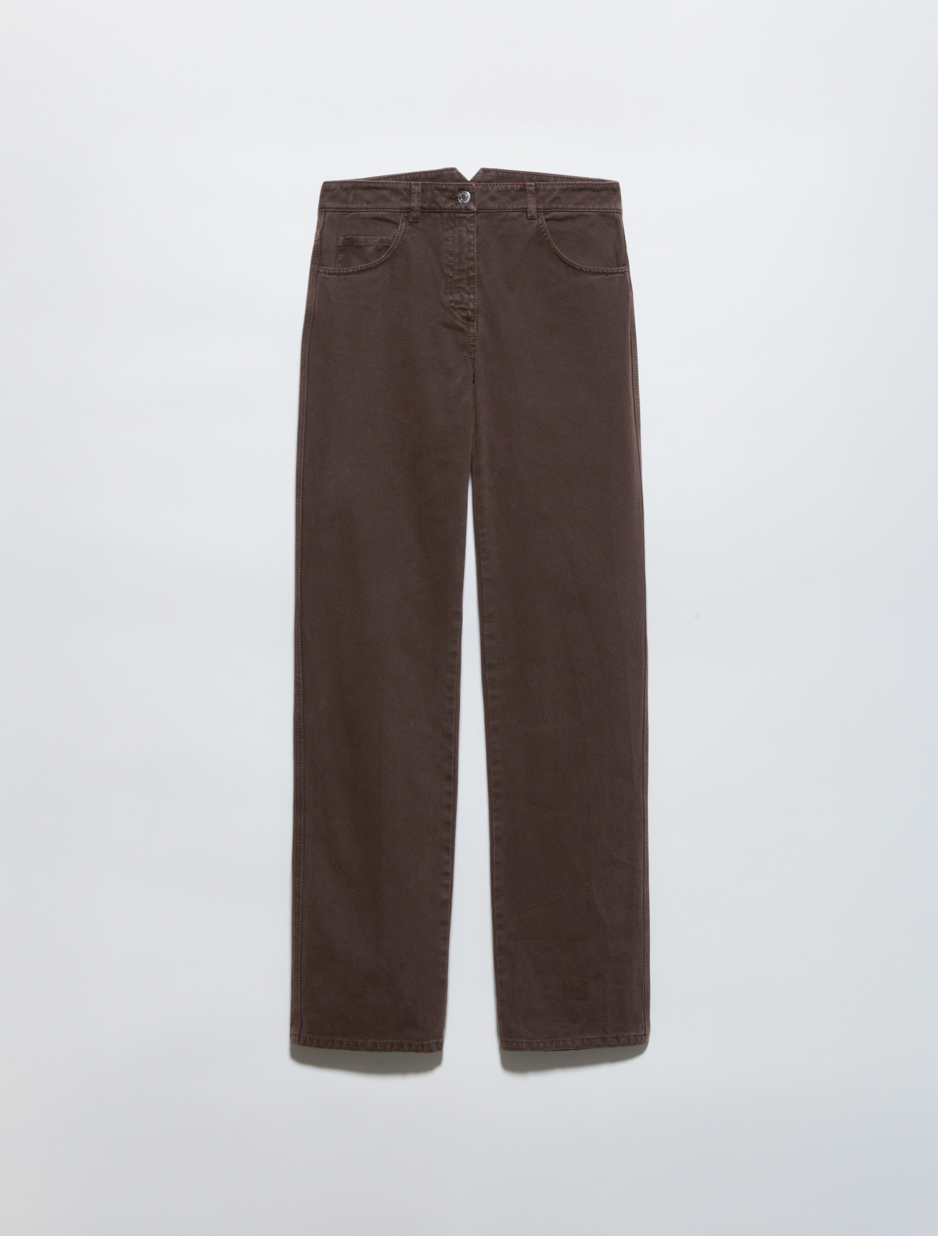 Straight-leg cotton-drill trousers, chocolate | MAX&Co. Straight-leg cotton-drill trousers - CHOCOLATE - MAX&Co. - 5
