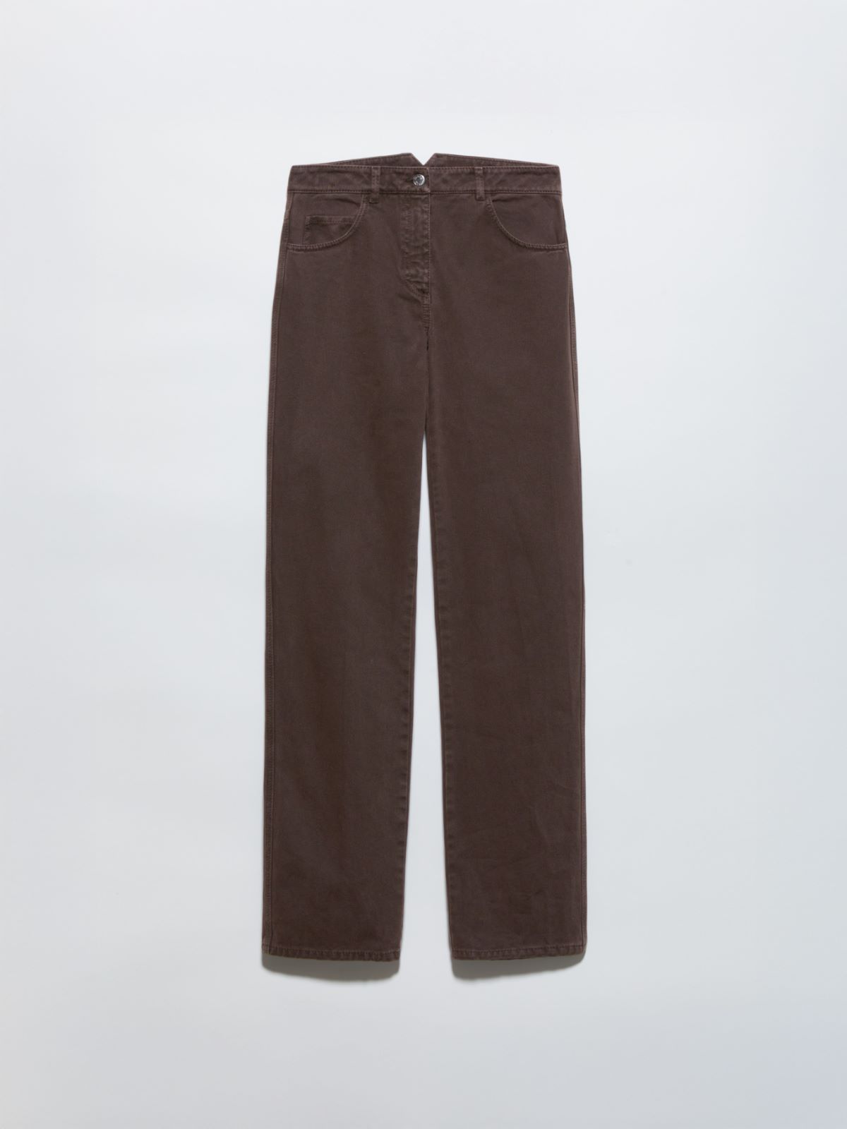 Straight-leg cotton-drill trousers, chocolate | MAX&Co. Straight-leg cotton-drill trousers - CHOCOLATE - MAX&Co. - 5