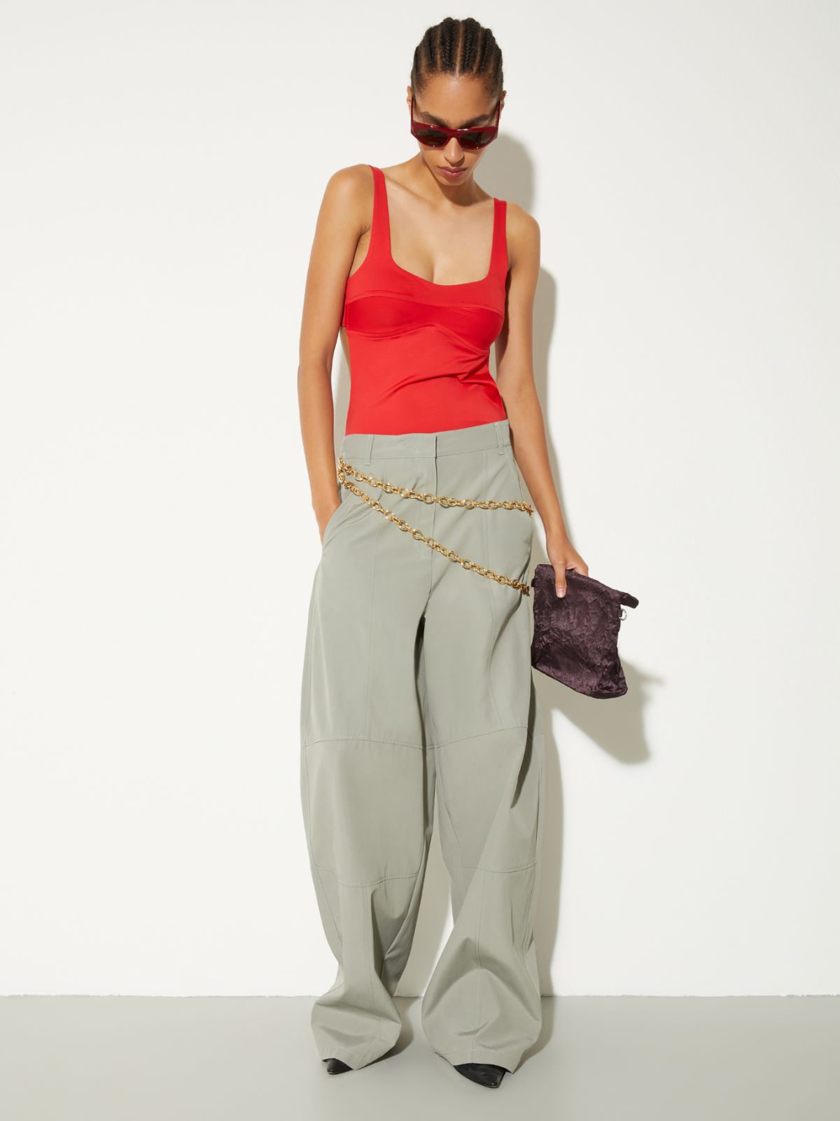 Oversized barrel-leg trousers, sage | MAX&Co. Oversized barrel-leg trousers - SAGE - MAX&Co. - 4