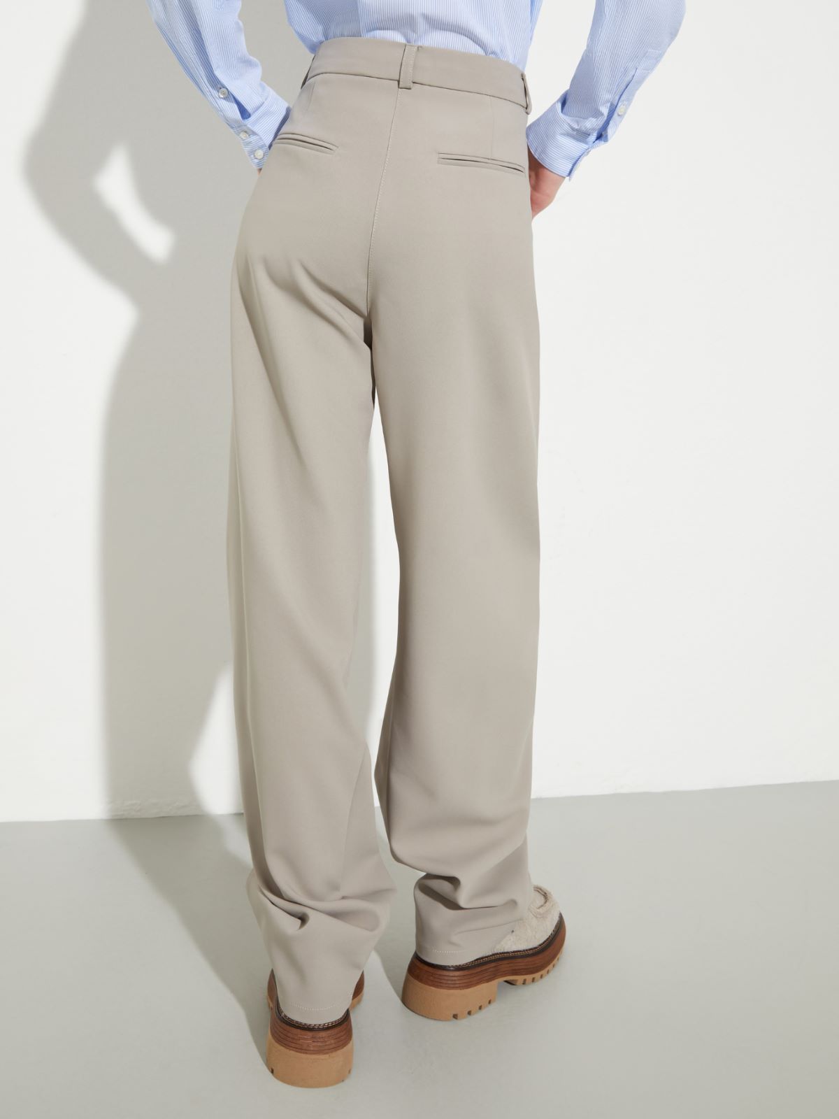 Barrel-leg stretch trousers, light grey | MAX&Co. Barrel-leg stretch trousers - LIGHT GREY - MAX&Co. - 2