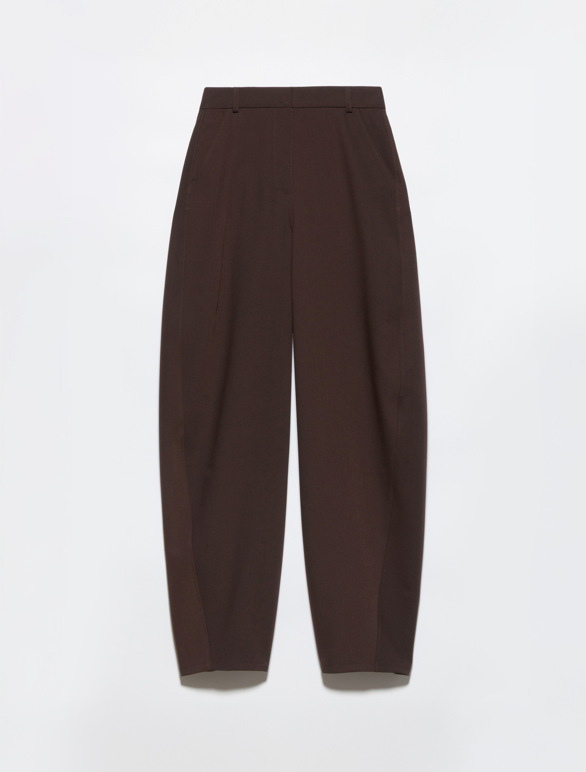 Barrel-leg stretch trousers - CHOCOLATE - MAX&Co. - 5