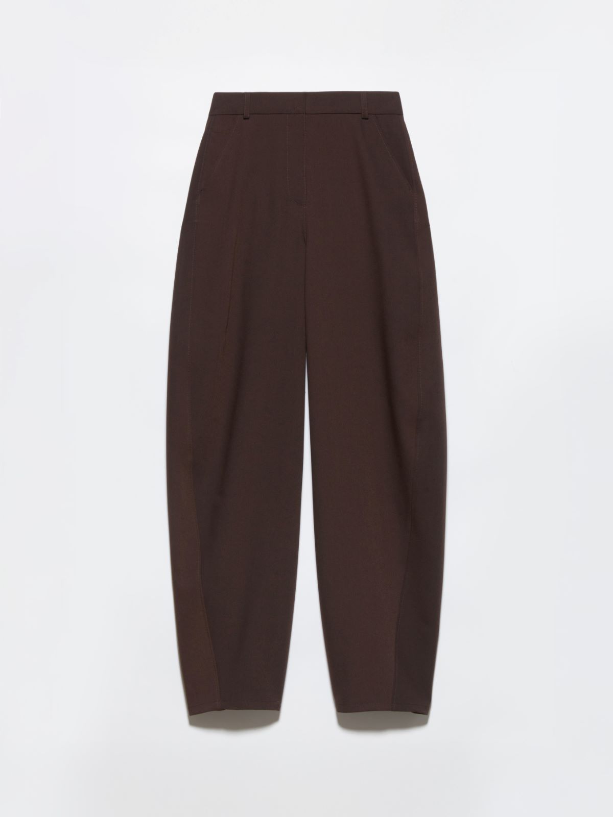 Barrel-leg stretch trousers - CHOCOLATE - MAX&Co. - 5