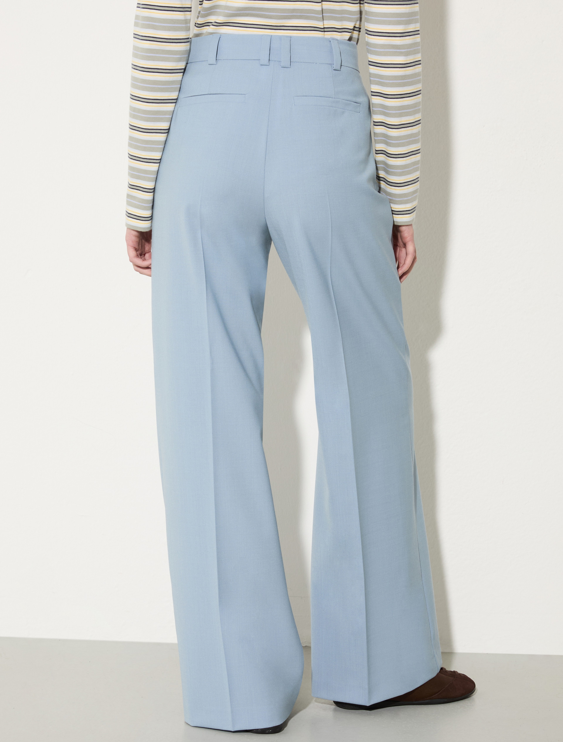 Pantalon droit en laine mélangée - AZURE - MAX&Co. - 2