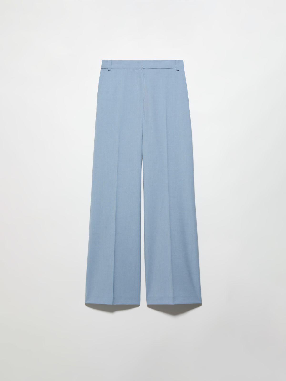 Pantalon droit en laine mélangée - AZURE - MAX&Co. - 5