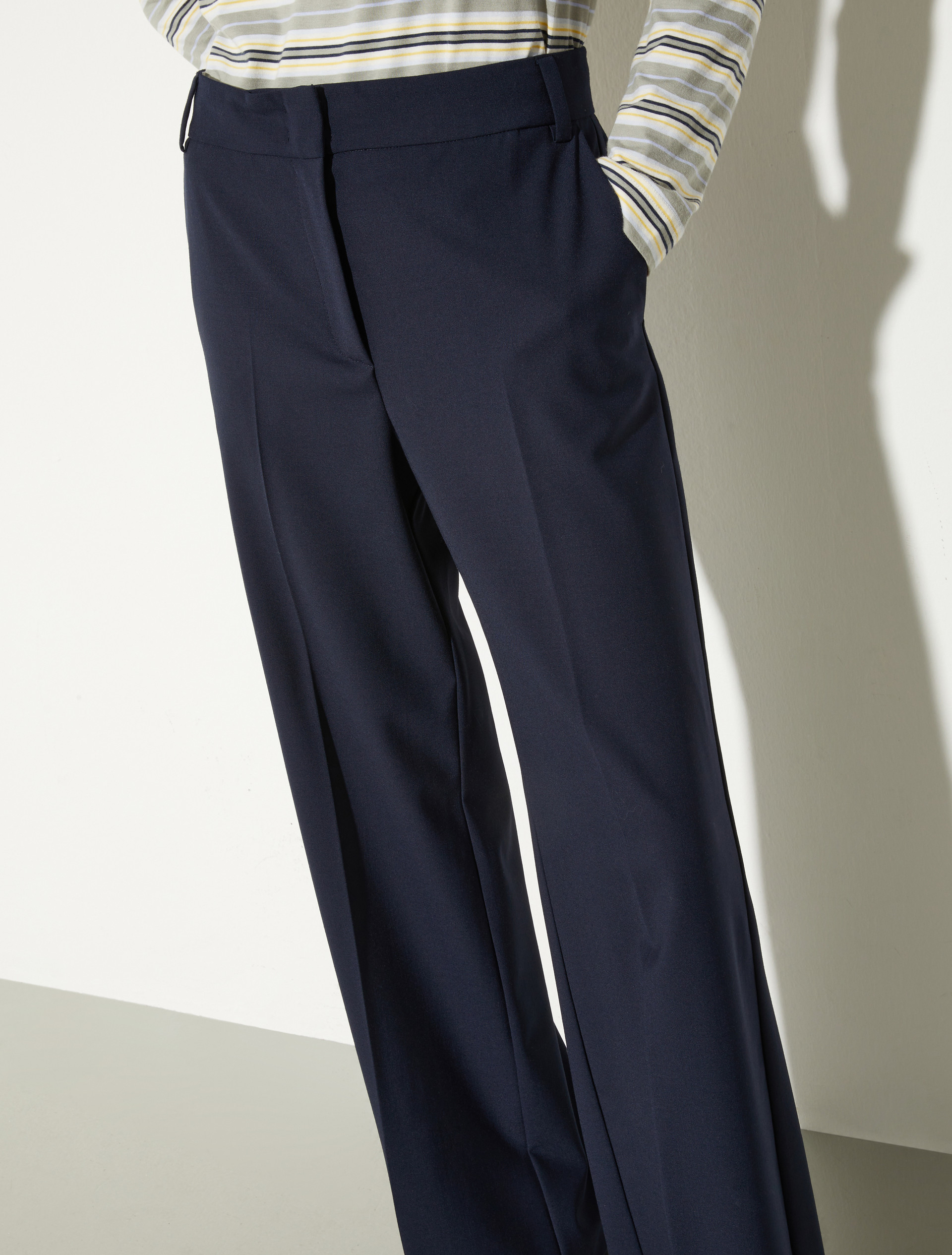 Pantalon droit en laine mélangée - BLEU - MAX&Co. - 3