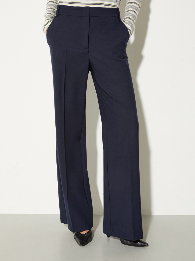 Pantalon droit en laine mélangée Pantalon droit en laine mélangée - BLEU - MAX&Co.