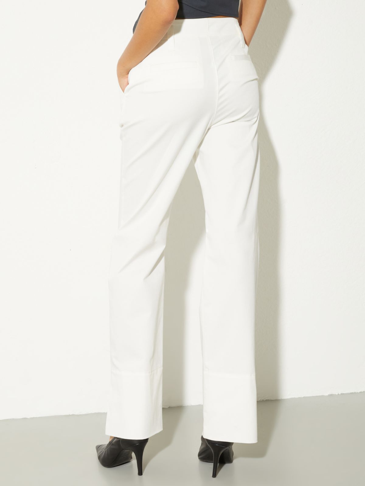 Pantalón de gabardina de algodón - BLANCO - MAX&Co. - 2