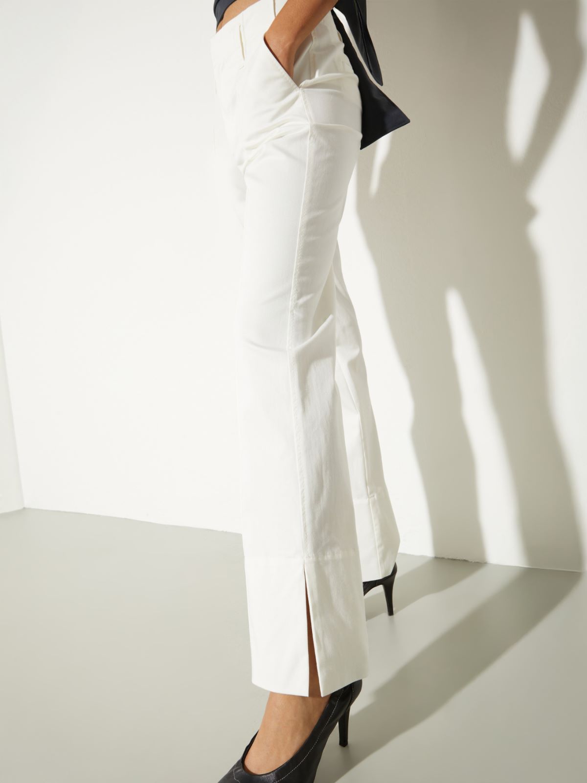 Pantalón de gabardina de algodón - BLANCO - MAX&Co. - 3