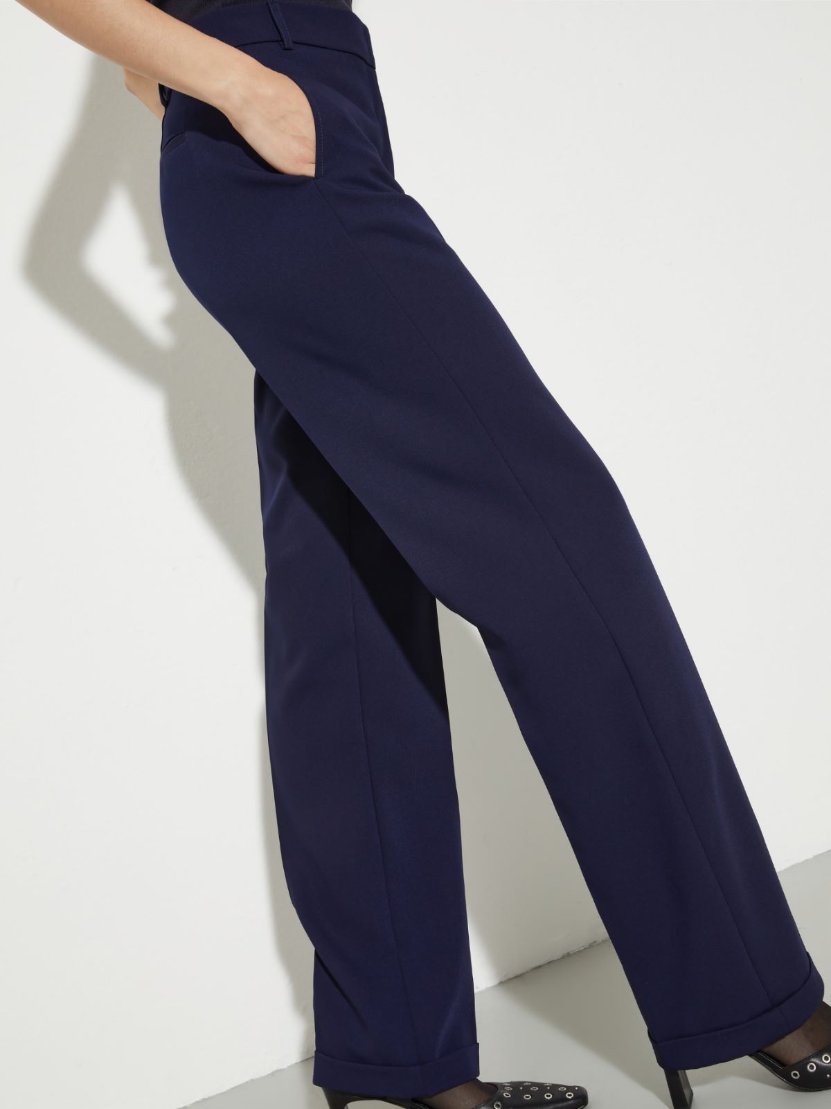 Straight-leg stretch trousers, navy | MAX&Co. Straight-leg stretch trousers - NAVY - MAX&Co. - 3