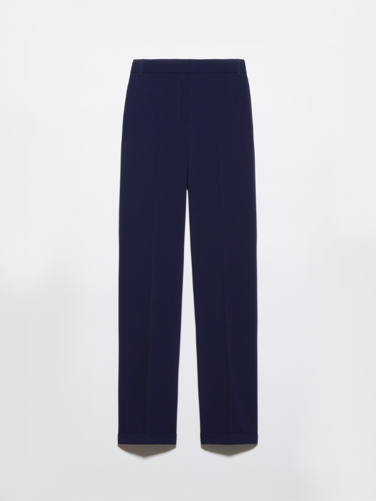 Straight-leg stretch trousers - NAVY - MAX&Co.