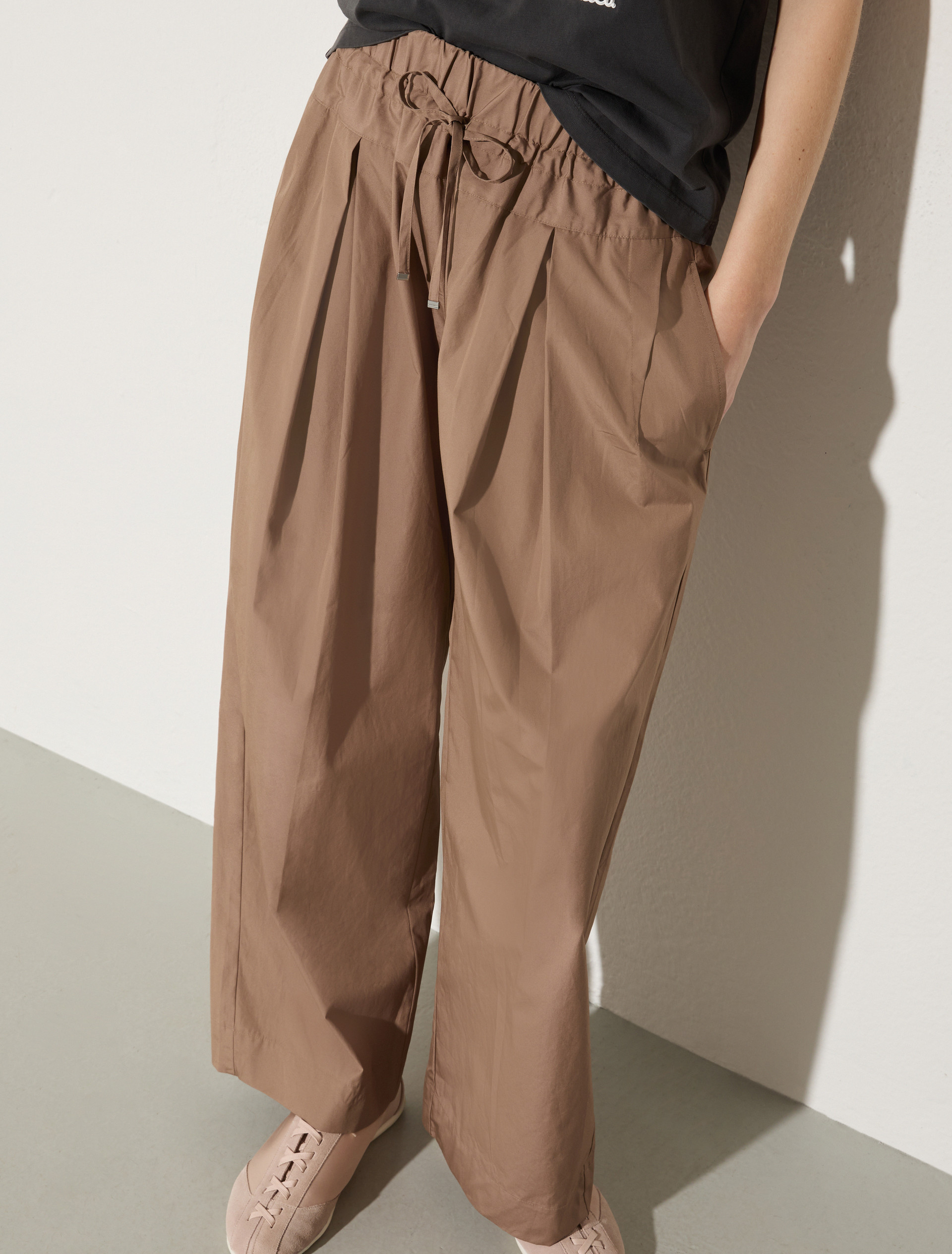 Wide-fit poplin trousers - TURTLEDOVE - MAX&Co. - 3