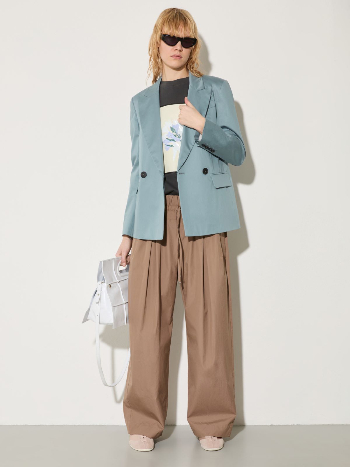 Wide-fit poplin trousers - TURTLEDOVE - MAX&Co. - 4