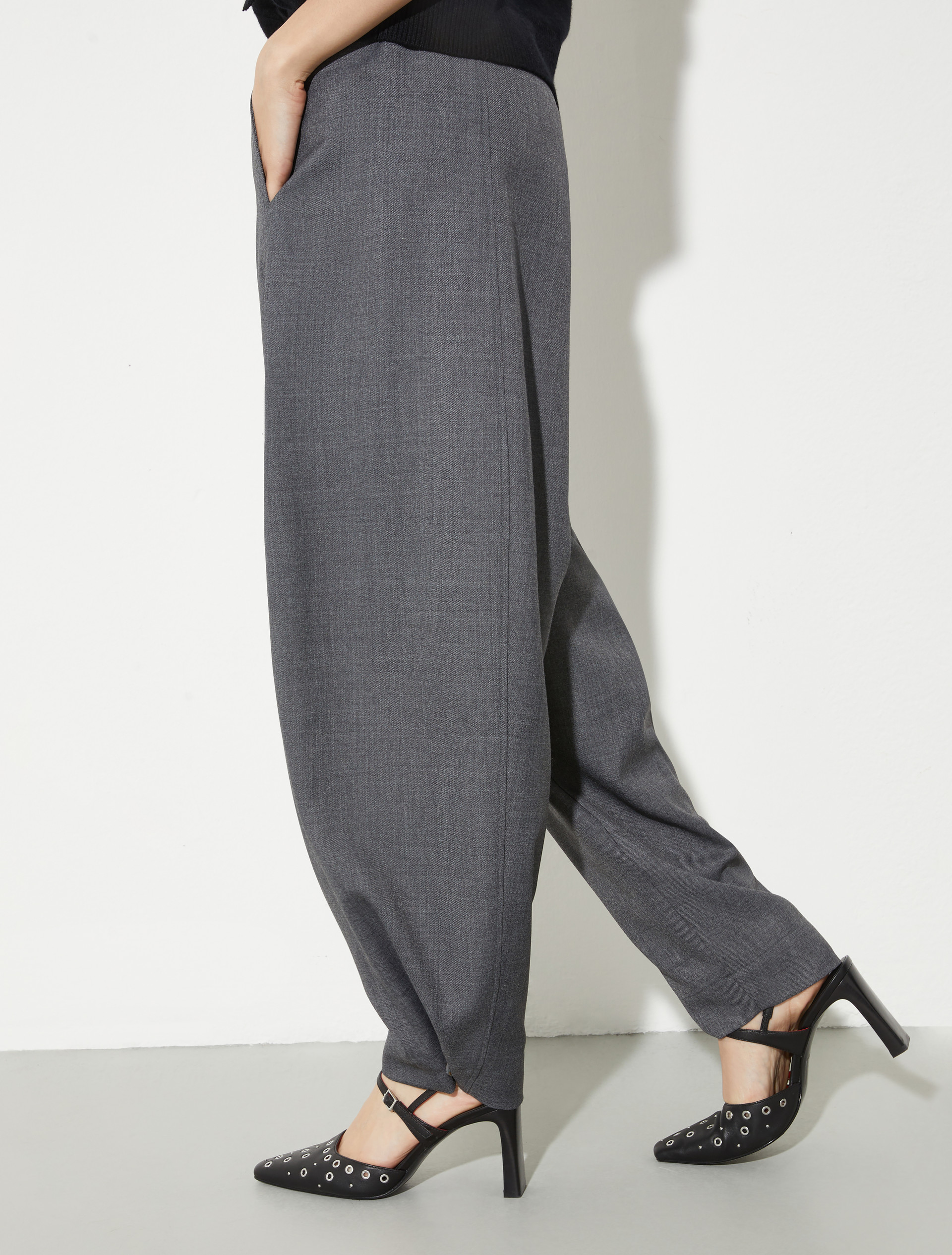 Barrel-leg grisaille trousers, grey | MAX&Co. Barrel-leg grisaille trousers - GREY - MAX&Co. - 3