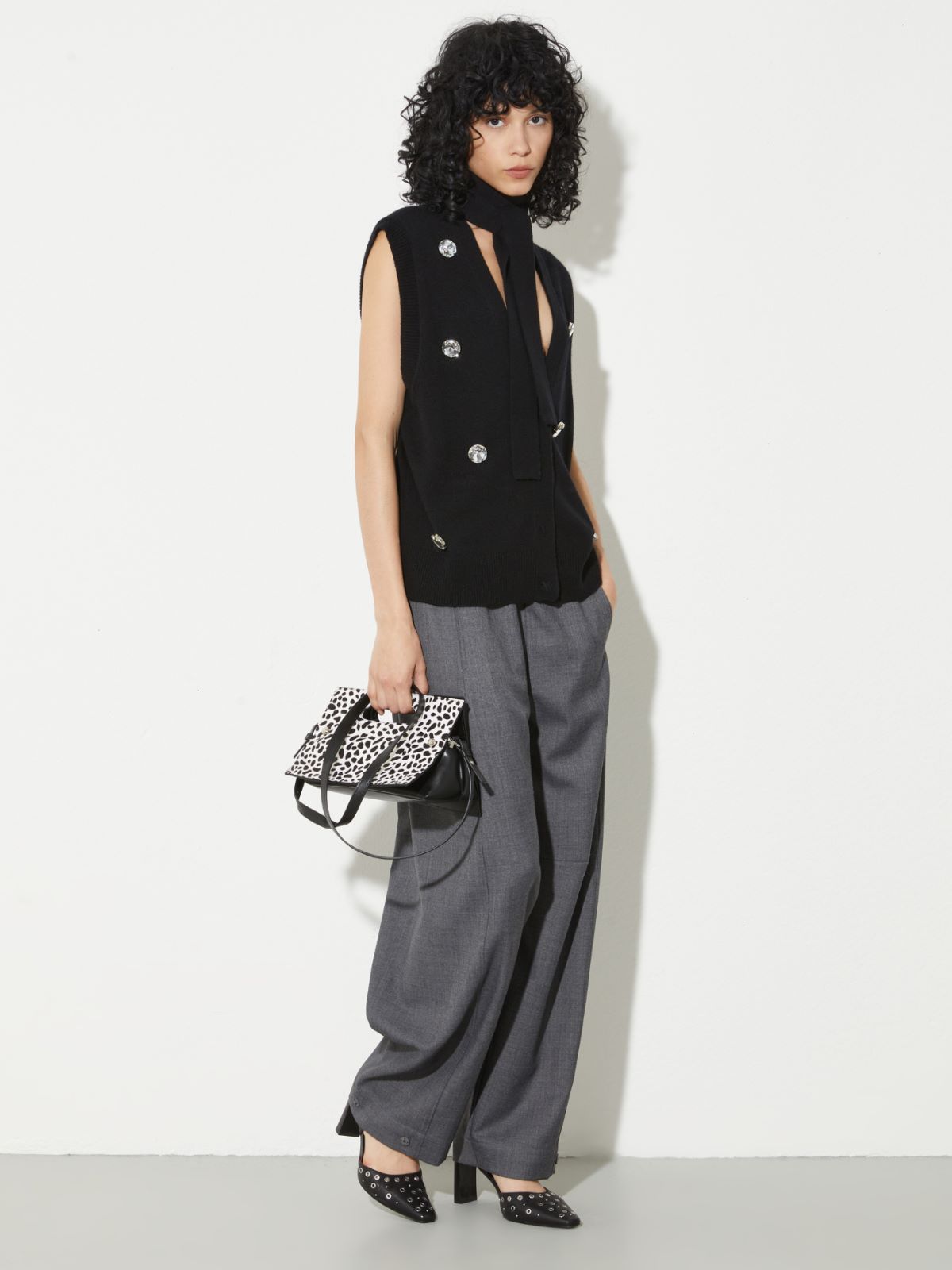 Barrel-leg grisaille trousers, grey | MAX&Co. Barrel-leg grisaille trousers - GREY - MAX&Co. - 4