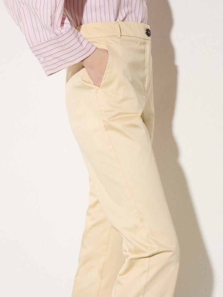 Slim-fit cotton-satin trousers - MAX&Co. - 3