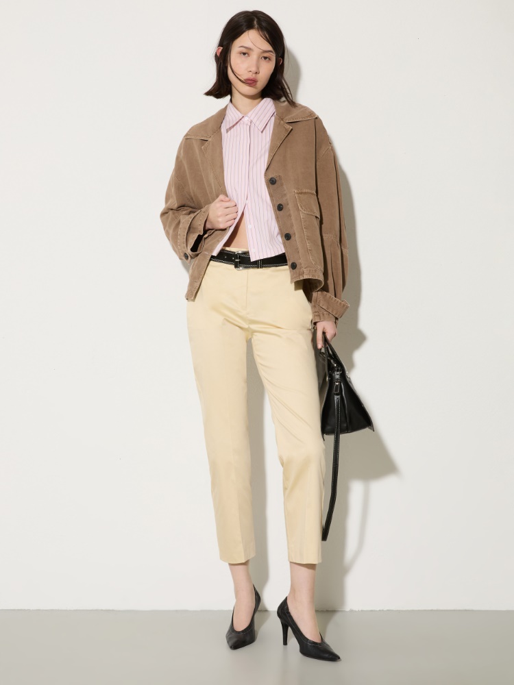 Slim-fit cotton-satin trousers - MAX&Co. - 4