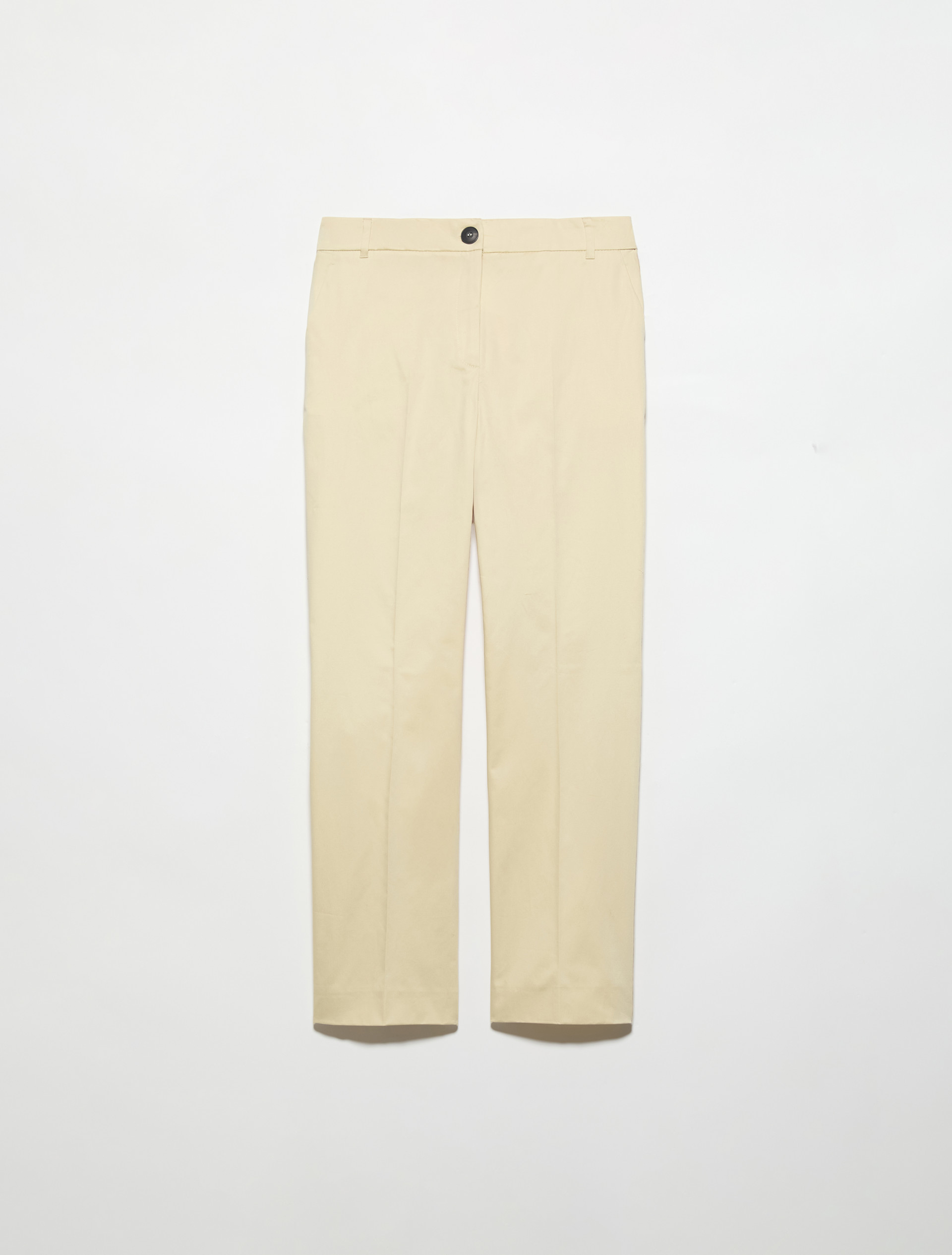 Slim-fit cotton-satin trousers, beige | MAX&Co. Slim-fit cotton-satin trousers - BEIGE - MAX&Co. - 5