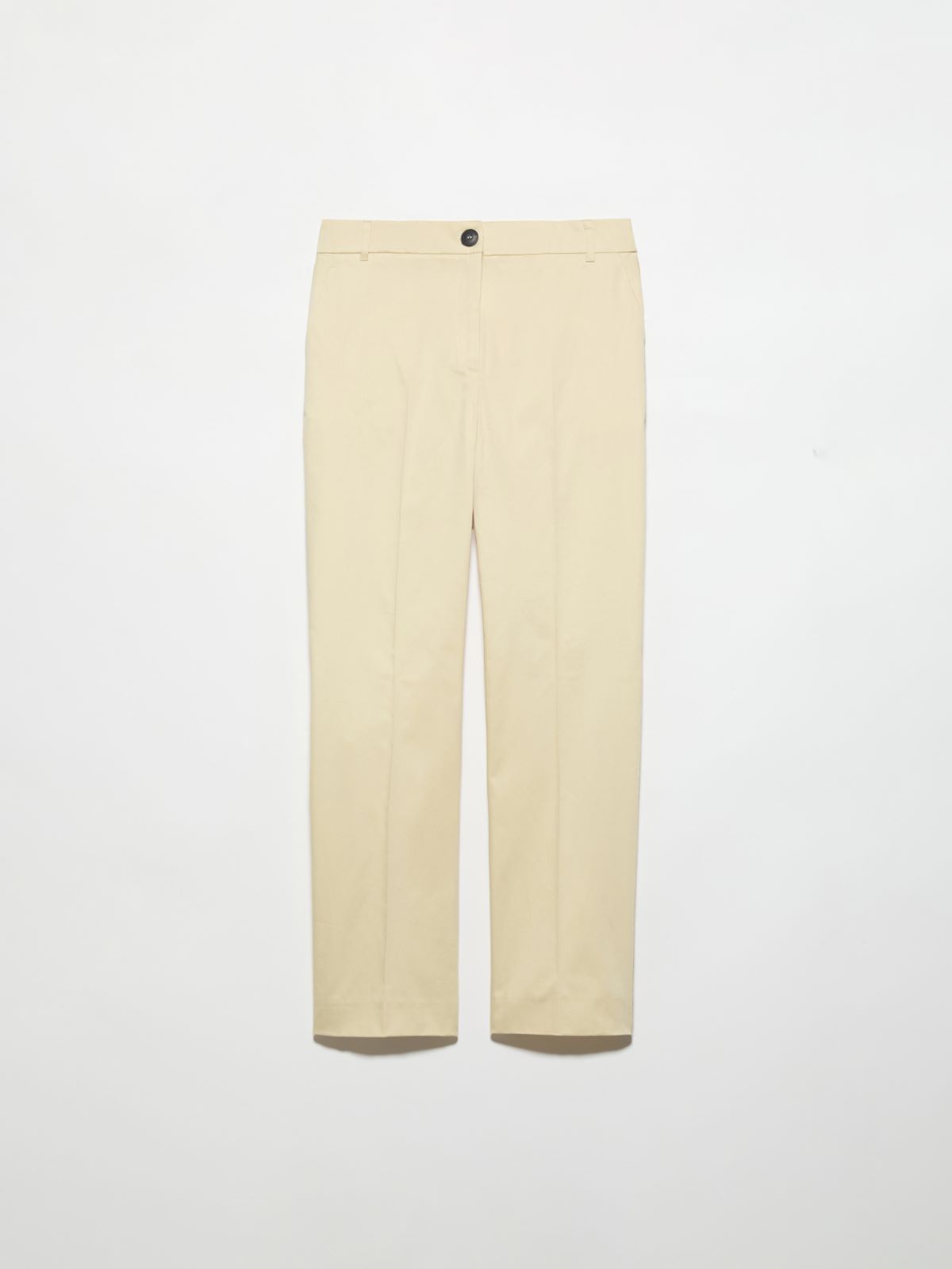Slim-fit cotton-satin trousers, beige | MAX&Co. Slim-fit cotton-satin trousers - BEIGE - MAX&Co. - 5