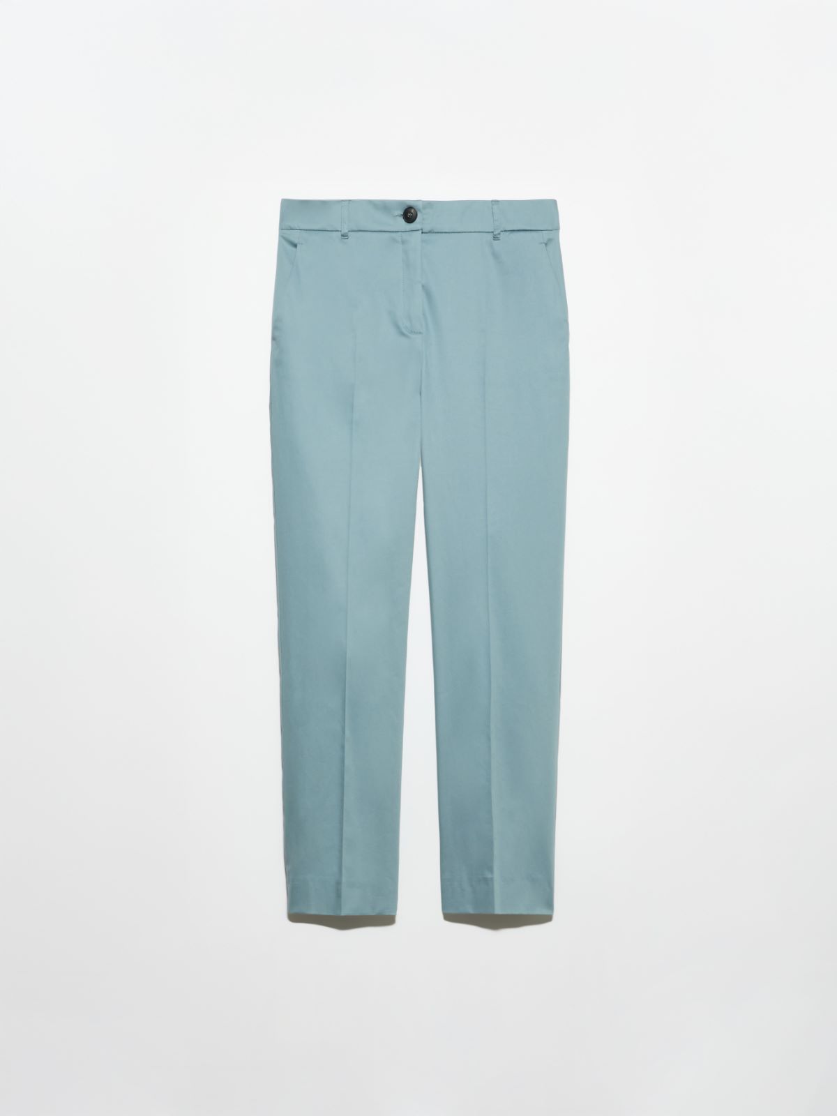 Slim-fit cotton-satin trousers, quartz | MAX&Co. Slim-fit cotton-satin trousers - QUARTZ - MAX&Co. - 5