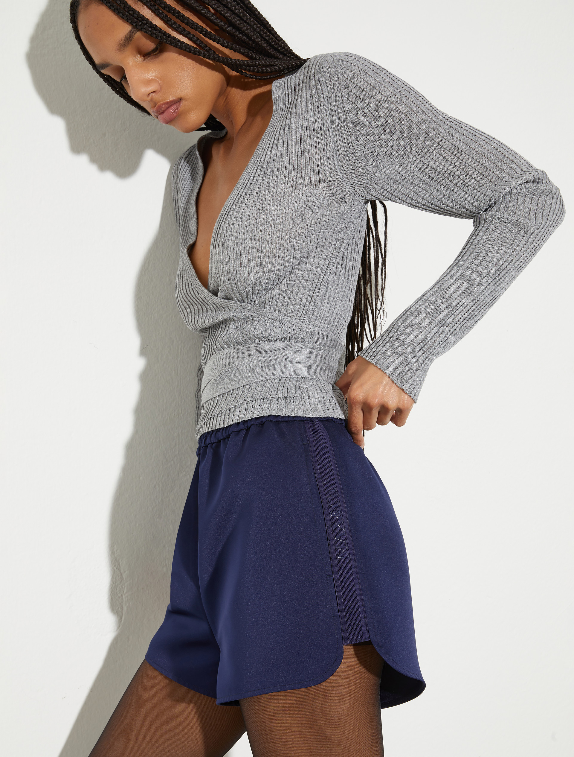 Duchesse satin shorts - NAVY - MAX&Co. - 3