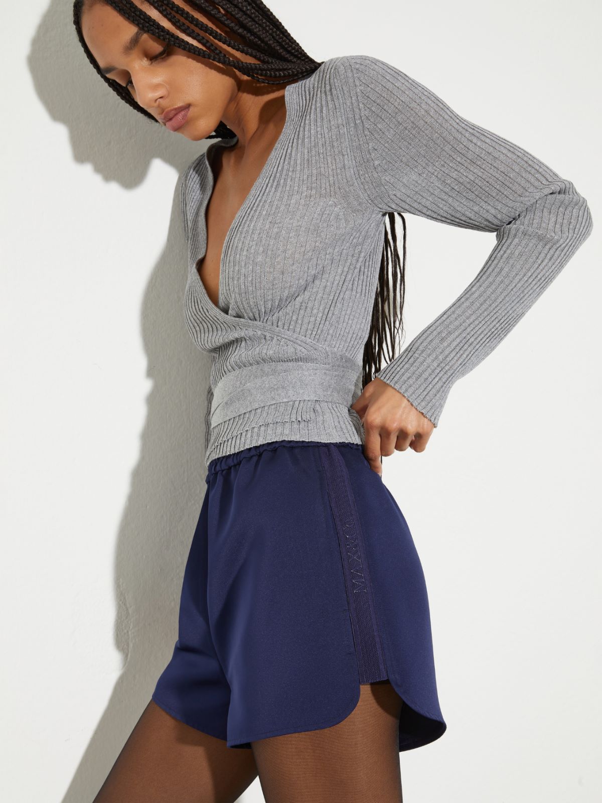 Duchesse satin shorts - NAVY - MAX&Co. - 3