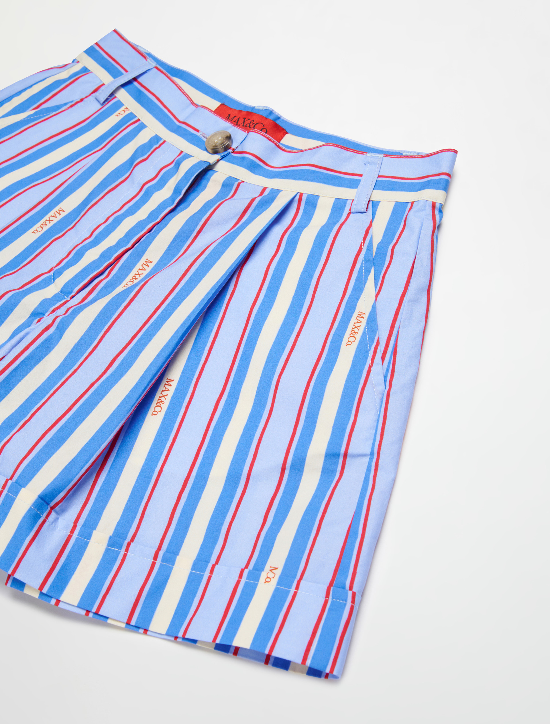 Shorts a rayas con logo KID - LIGHT BLUE - MAX&Co.