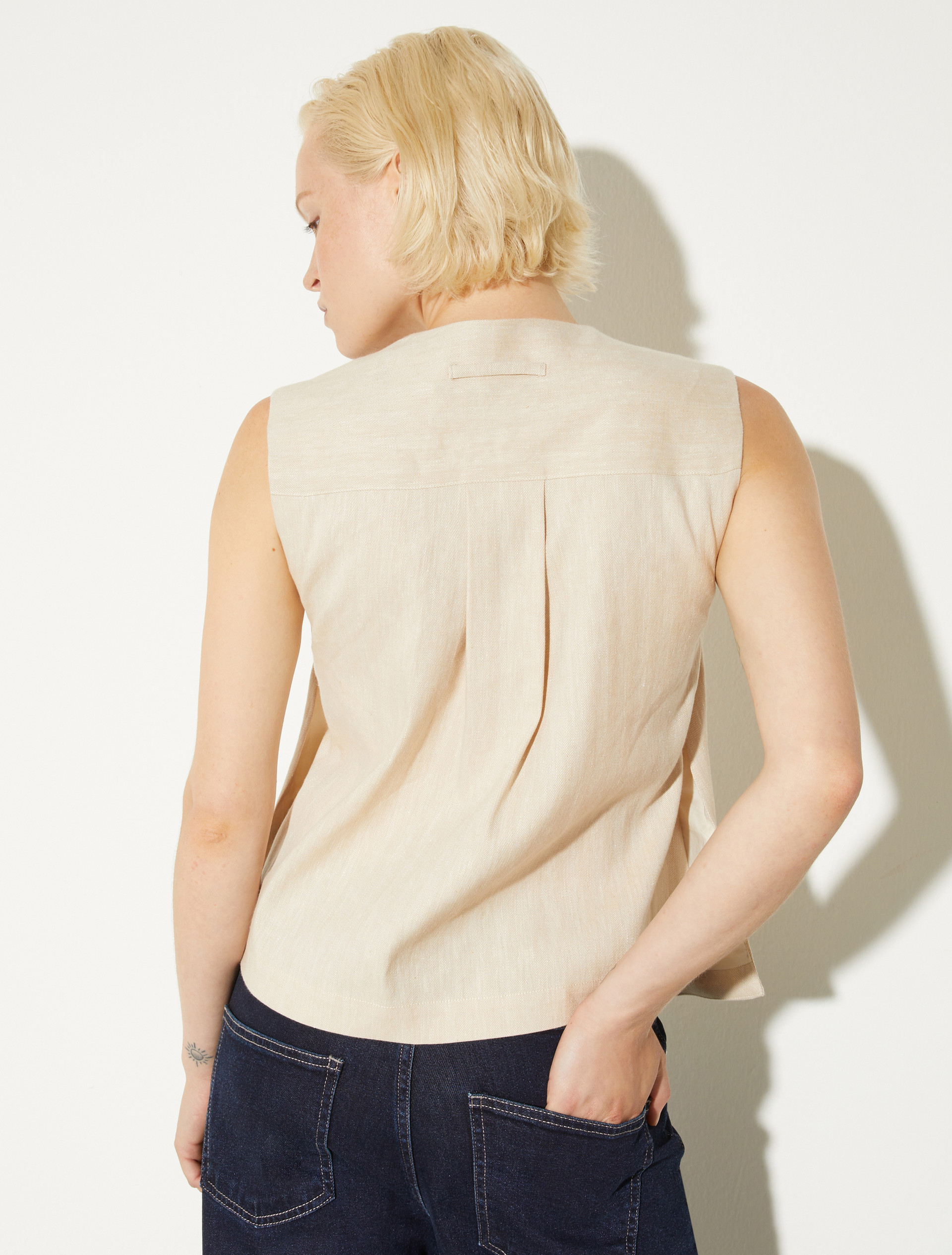 Linen and cotton gilet - ROPE - MAX&Co. - 2
