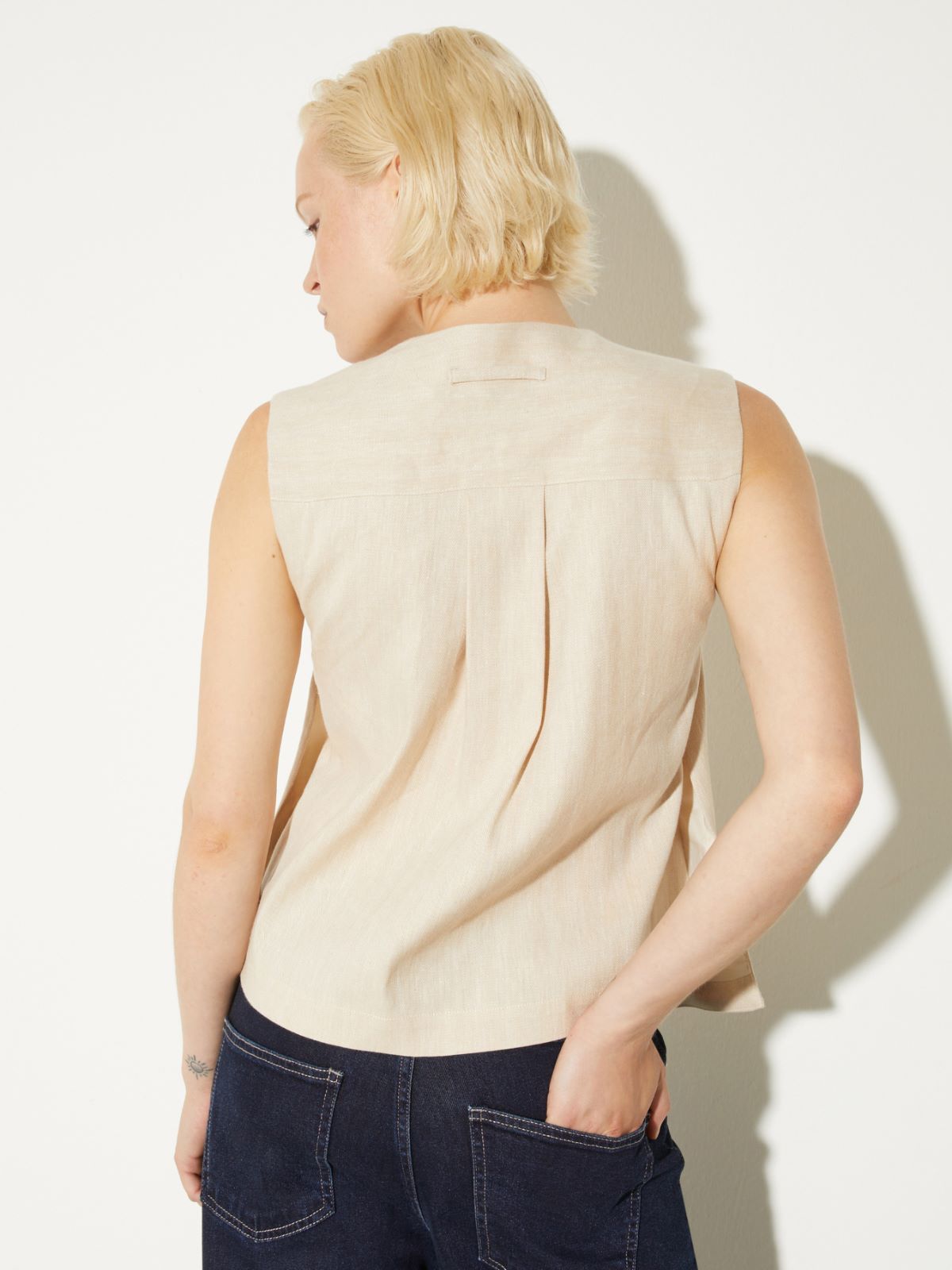 Linen and cotton gilet - ROPE - MAX&Co. - 2