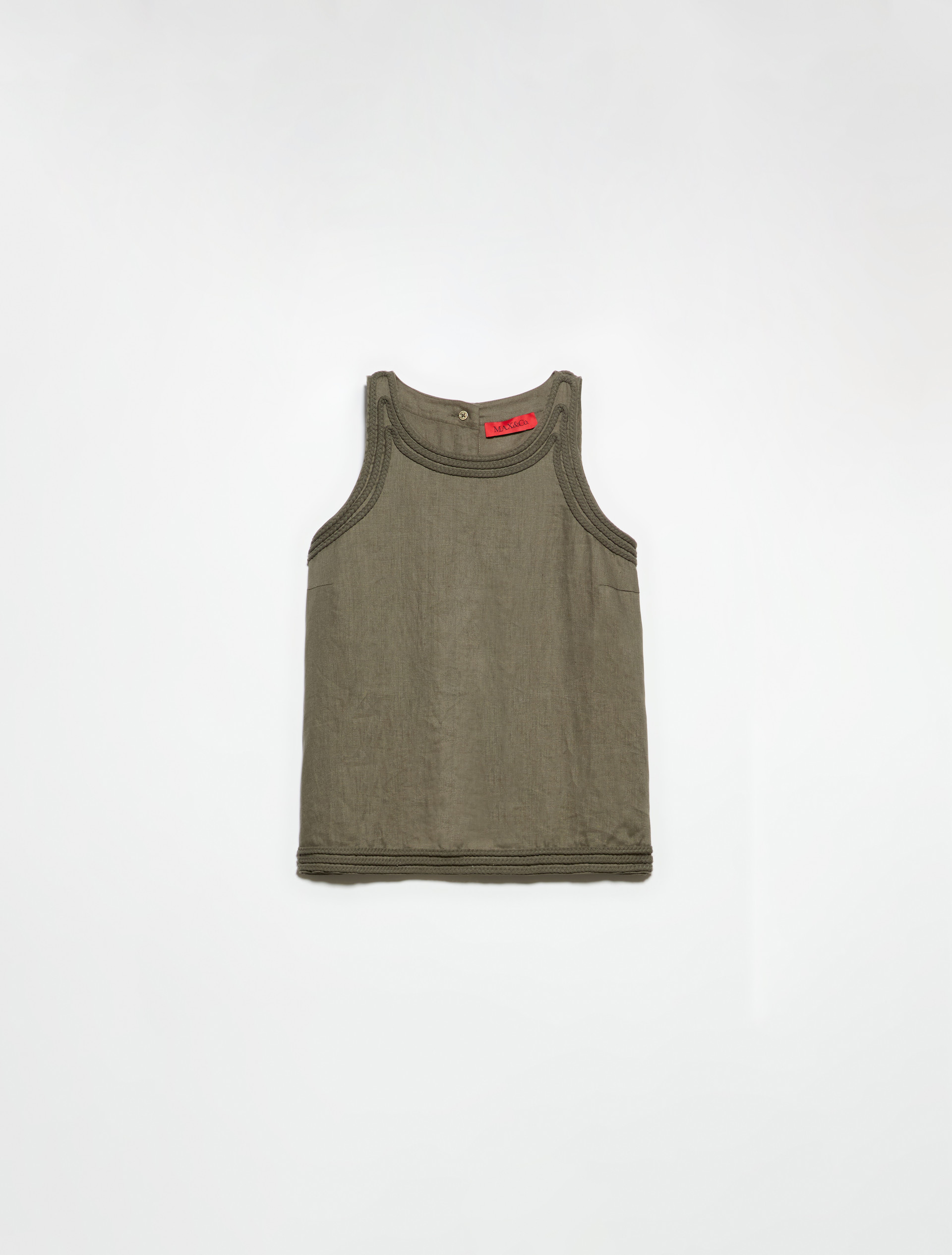 Passementerie linen top - KAKI - MAX&Co. - 5