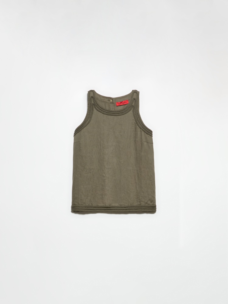Passementerie linen top - KAKI - MAX&Co.