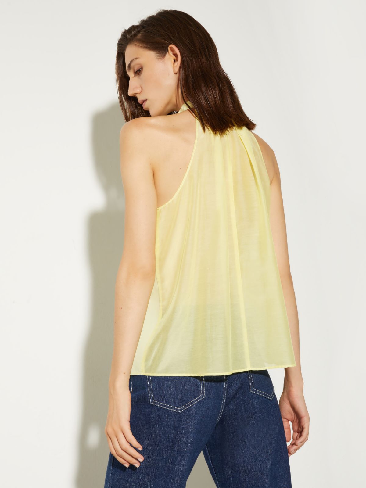 Neckholder-Top aus Popeline und Voile - ZITRONE - MAX&Co. - 2