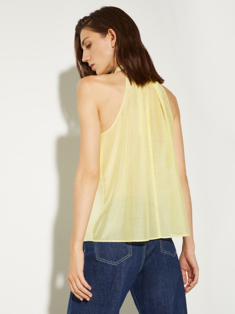 Poplin and voile halterneck top - MAX&Co. - 2