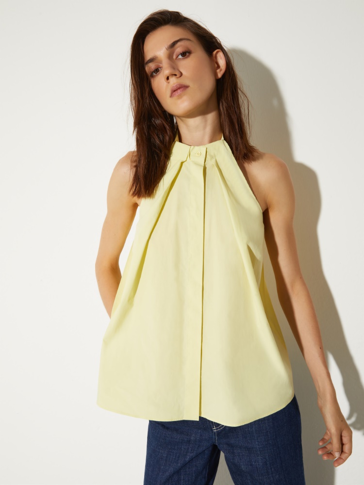 Poplin and voile halterneck top - MAX&Co.