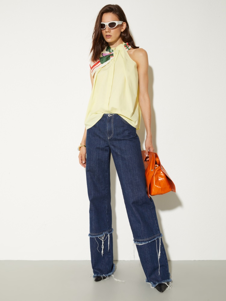 Poplin and voile halterneck top - MAX&Co. - 4