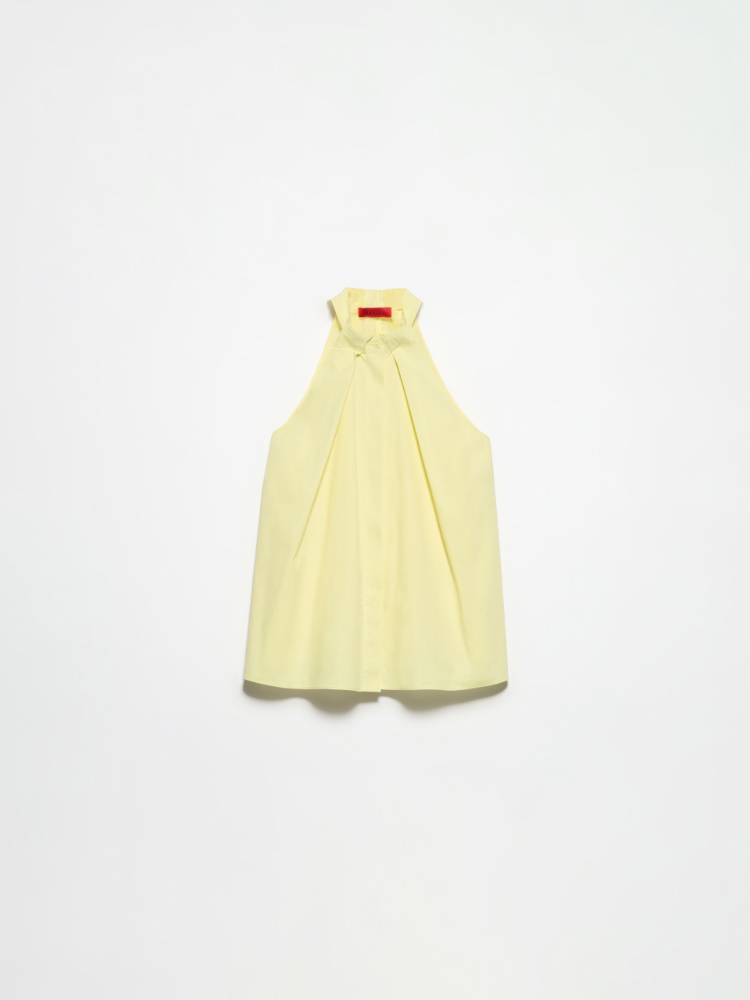 Poplin and voile halterneck top - LEMON - MAX&Co.