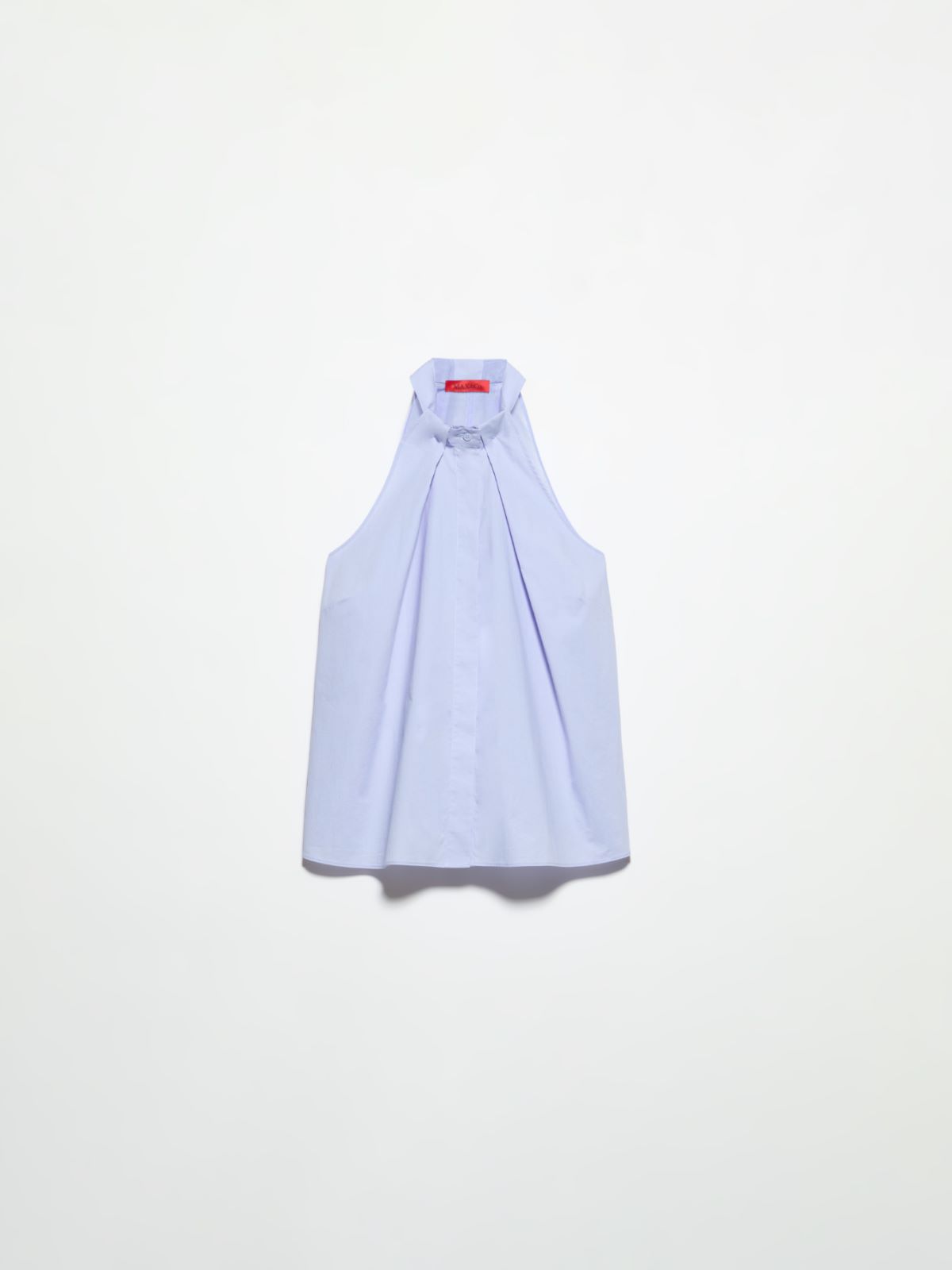 Neckholder-Top aus Popeline und Voile - AZURBLAU - MAX&Co. - 5