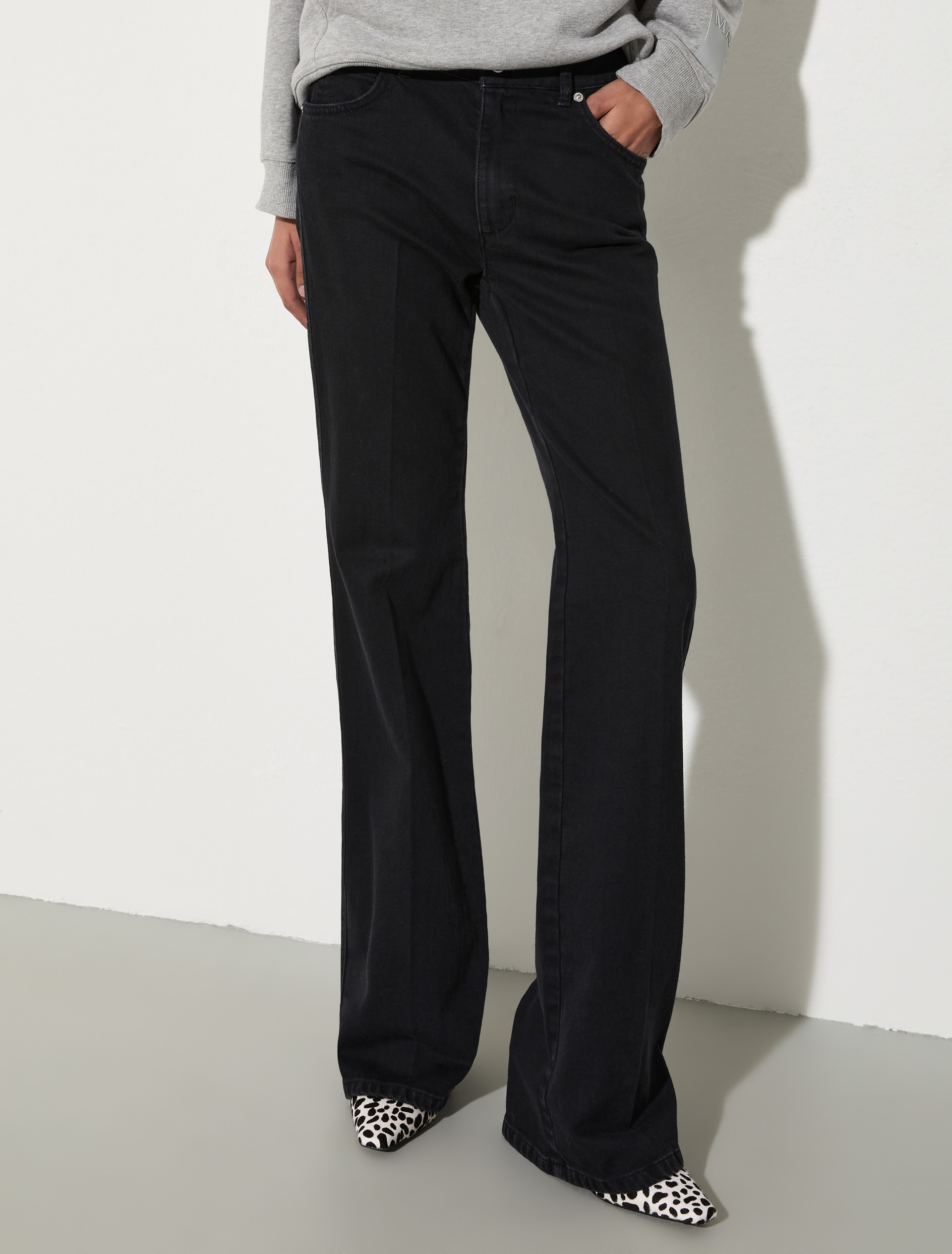 Bootcut black denim jeans, black | MAX&Co. Bootcut black denim jeans - BLACK - MAX&Co.