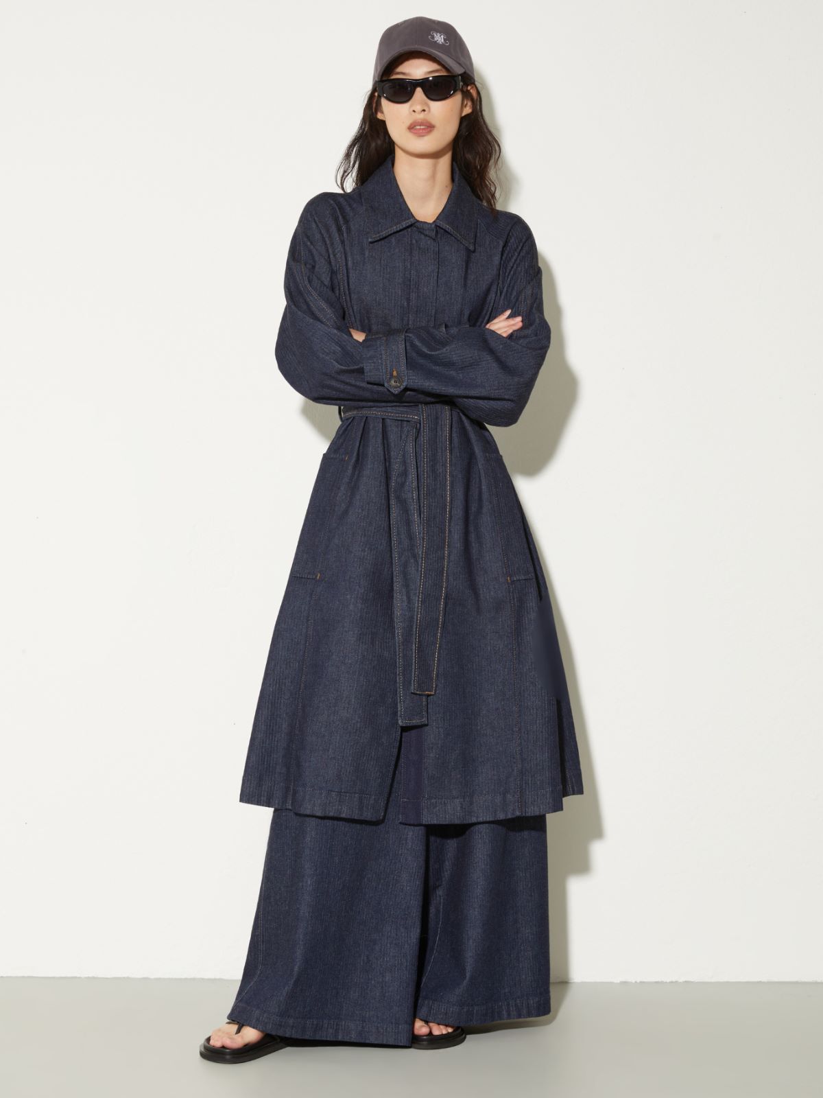 Textured denim maxi culottes - NAVY - MAX&Co. - 4