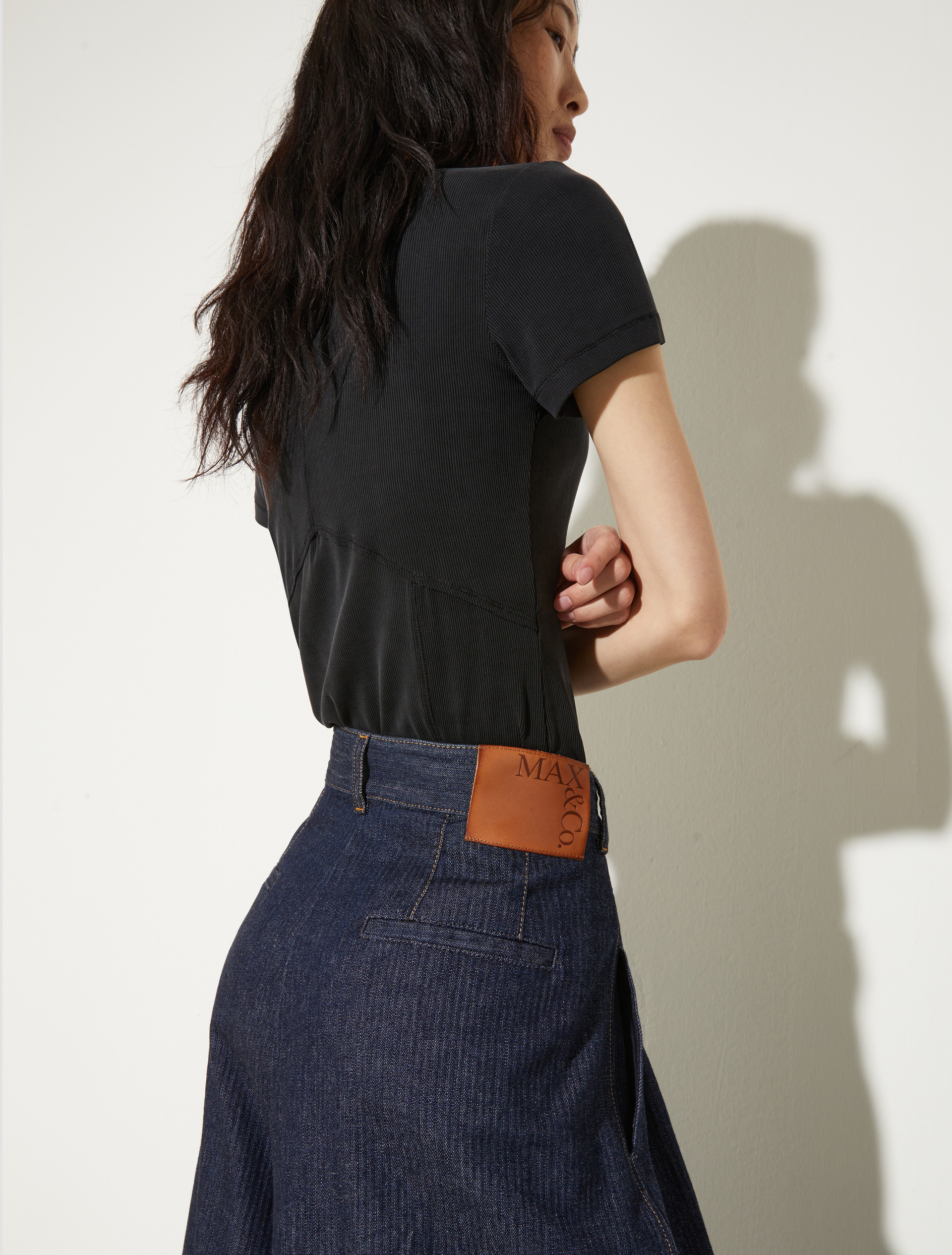 Textured denim maxi culottes - NAVY - MAX&Co. - 6